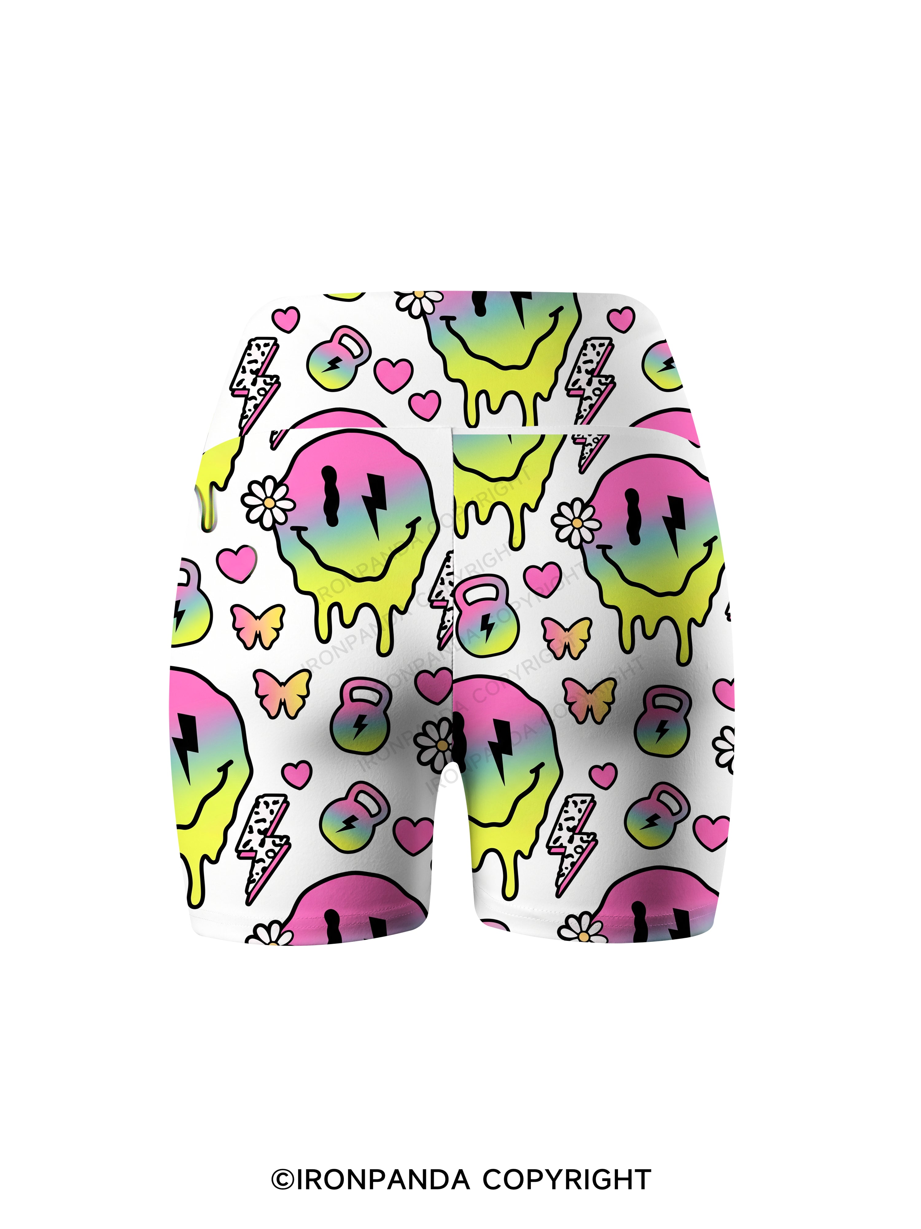 Melty Kettlebell Smile Printed Yoga Cycling Shorts