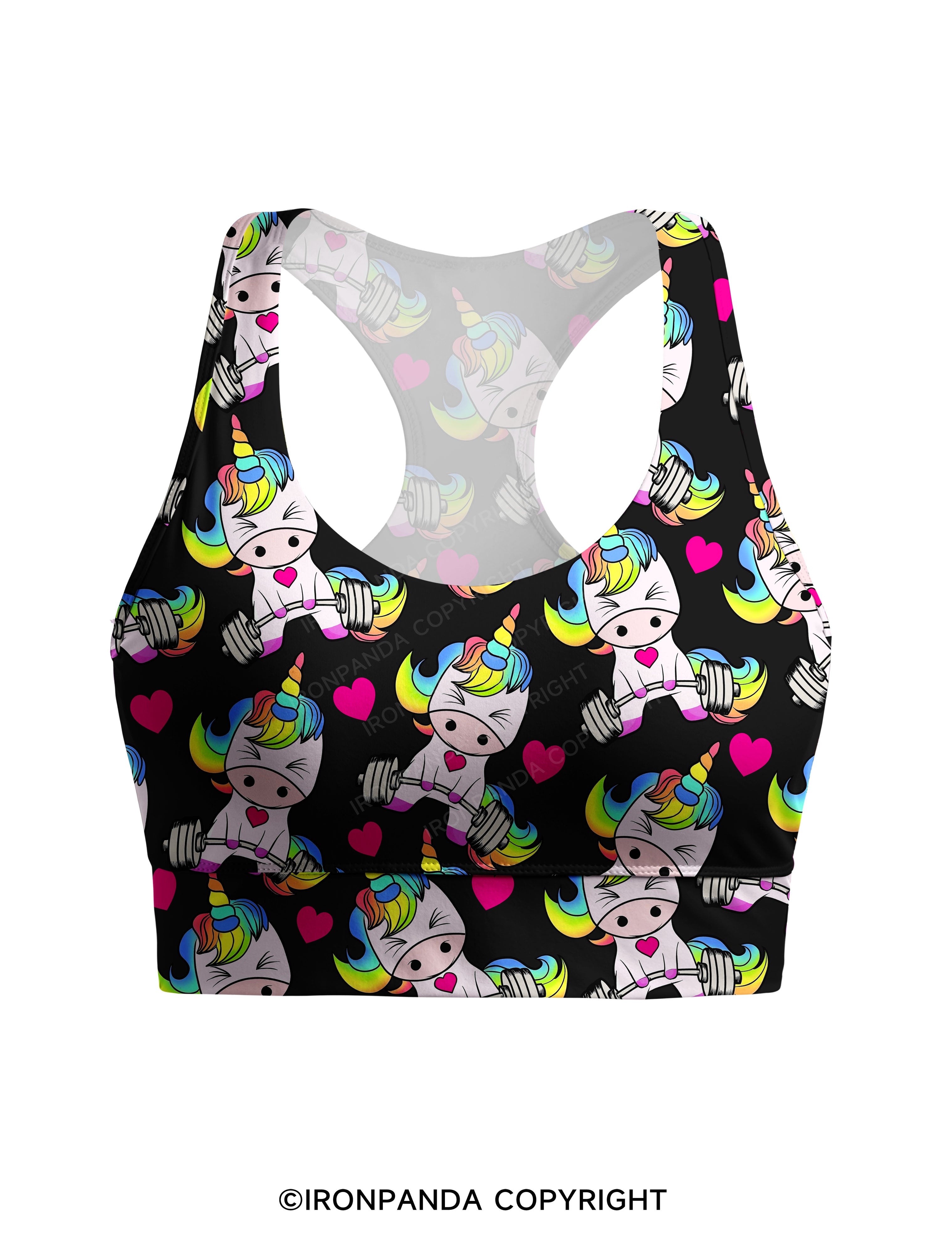 Deadlift Unicorn Racerback Sports Bra