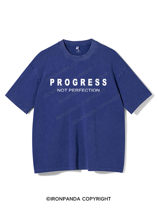 progress not perfection Washed Gym Shirt