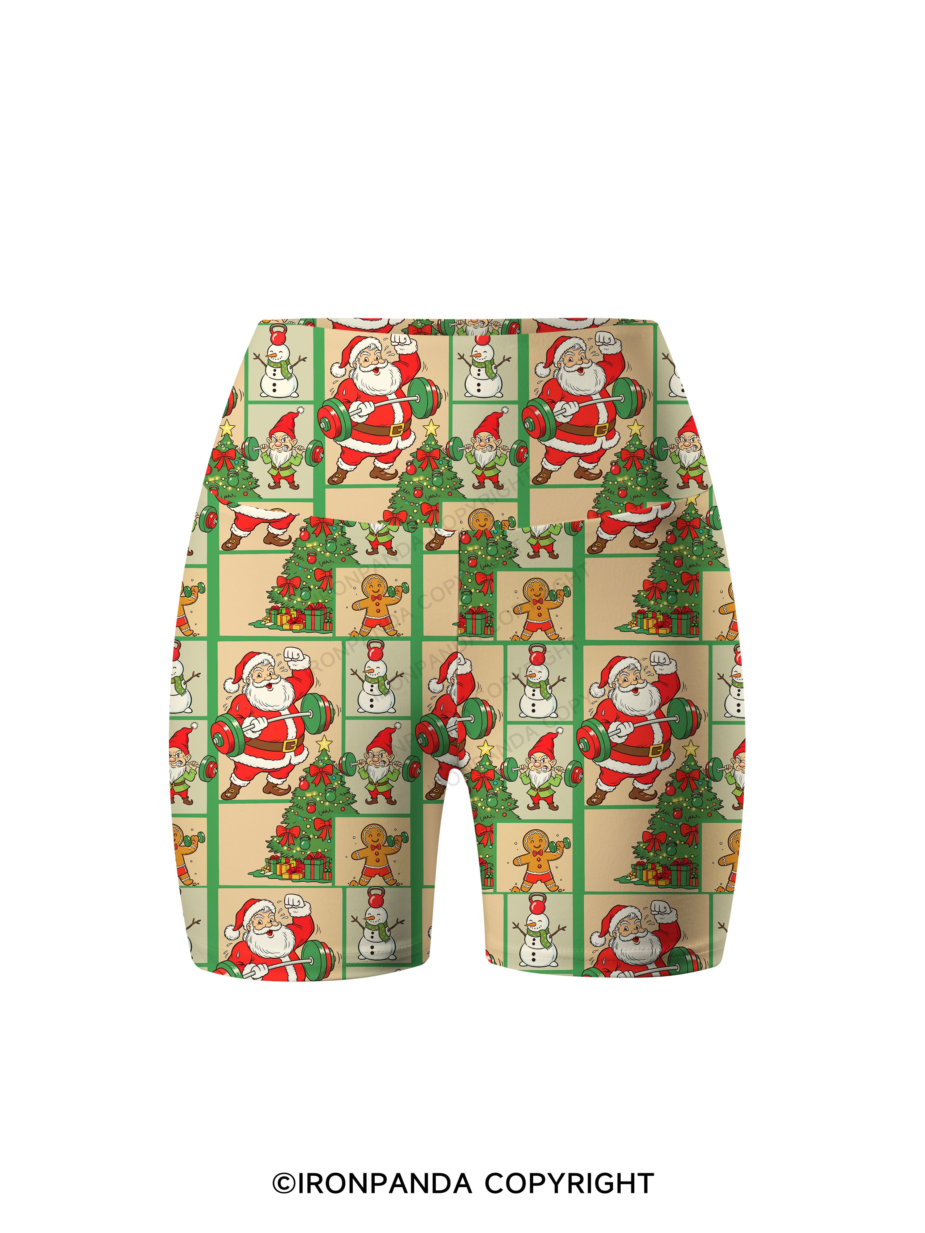 Holiday Fitness Club Printed Yoga Cycling Shorts