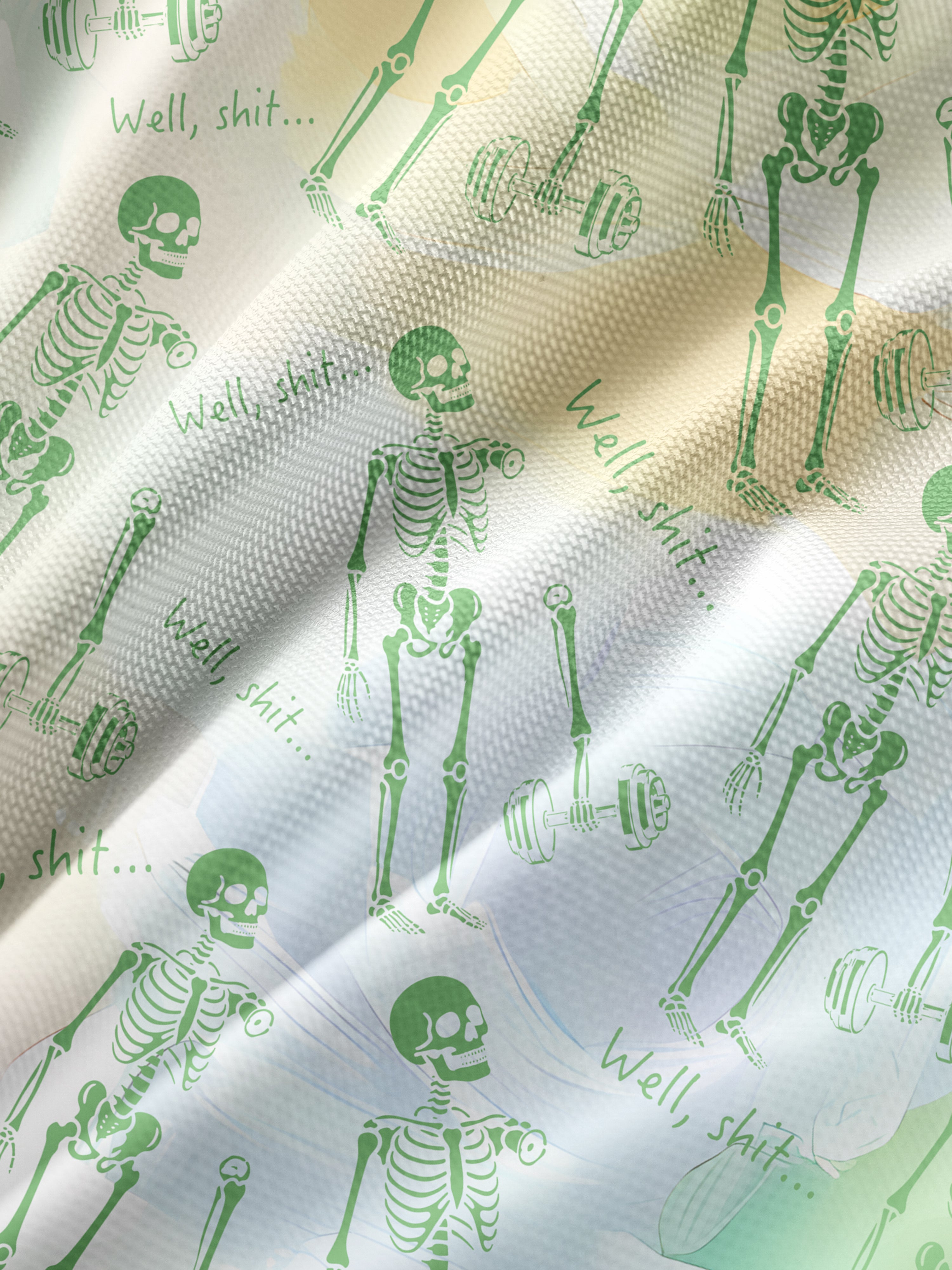 Well Shit Funny Skeleton Mesh Long Sleeve Top