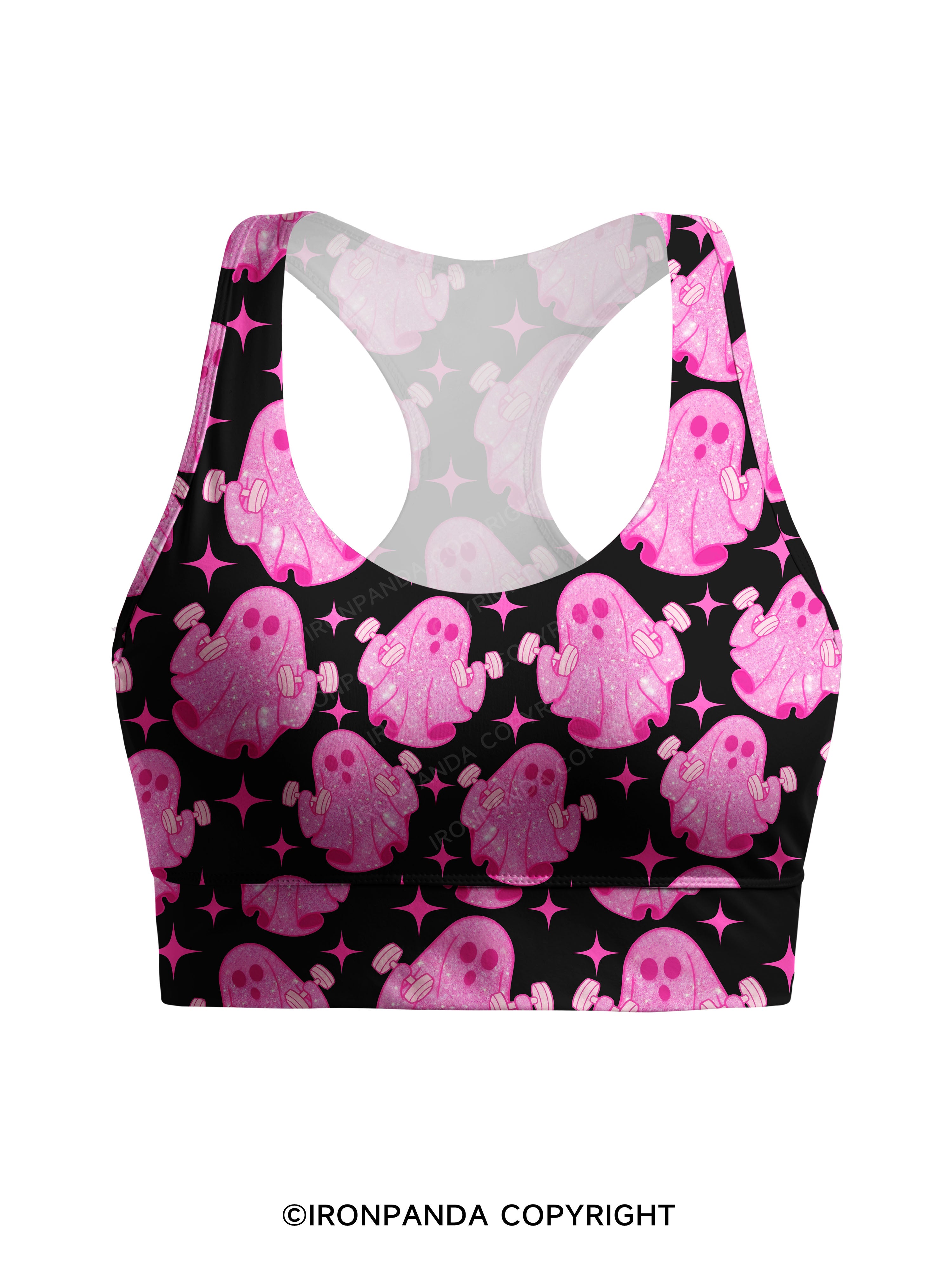 Pink Power Ghost Racerback Sports Bra