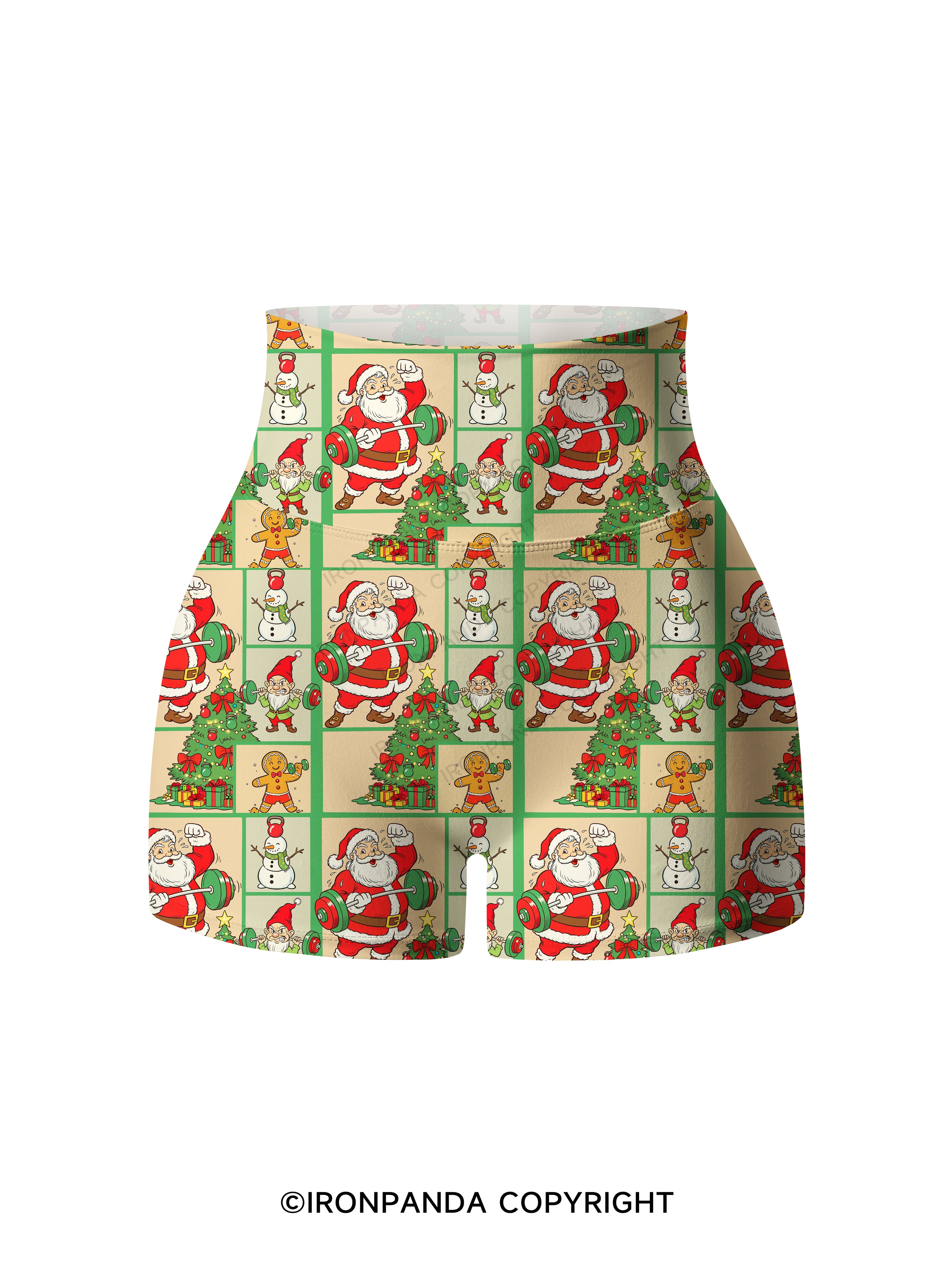 Holiday Fitness Club Printed Yoga Shorts