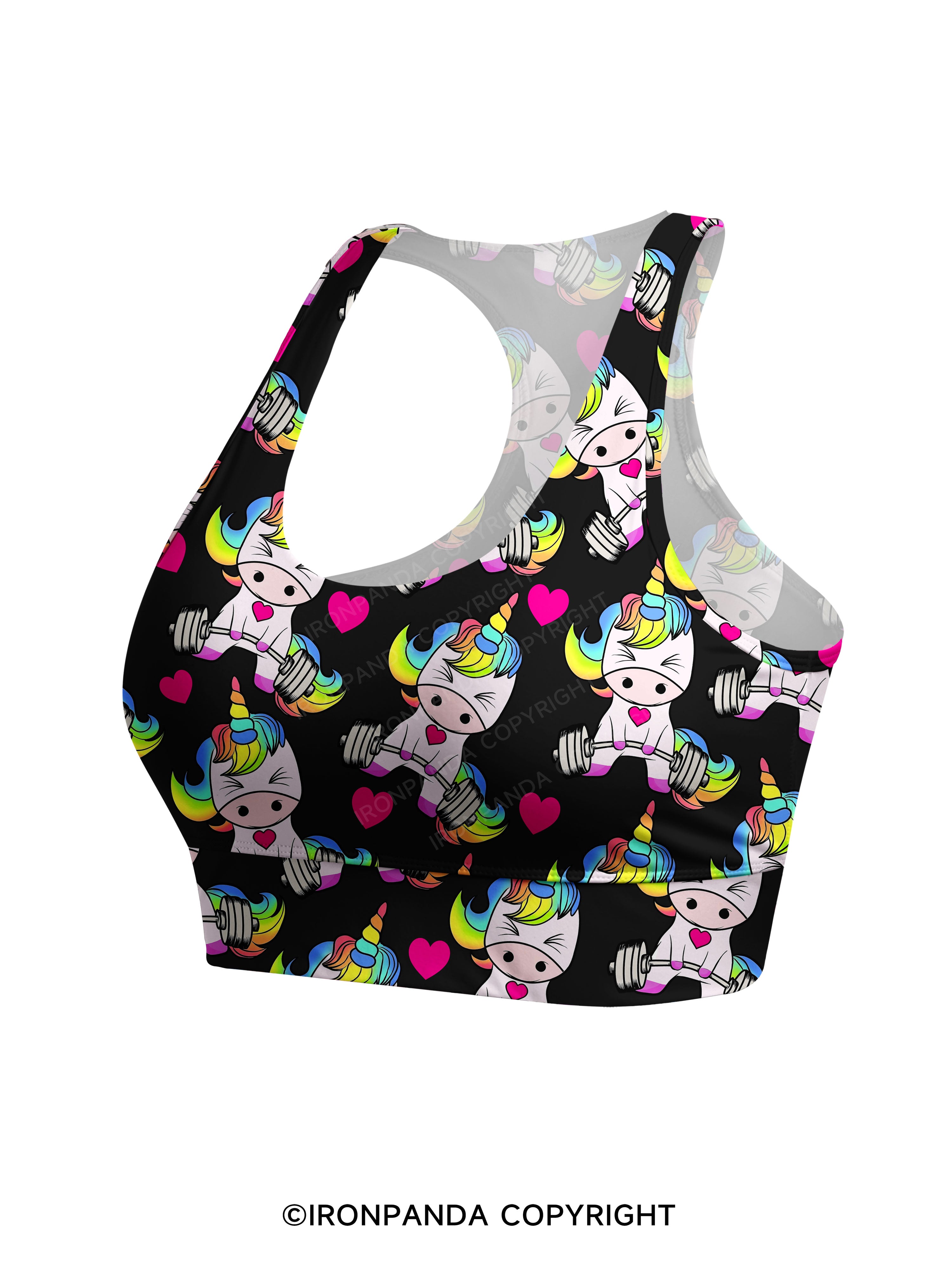 Deadlift Unicorn Racerback Sports Bra