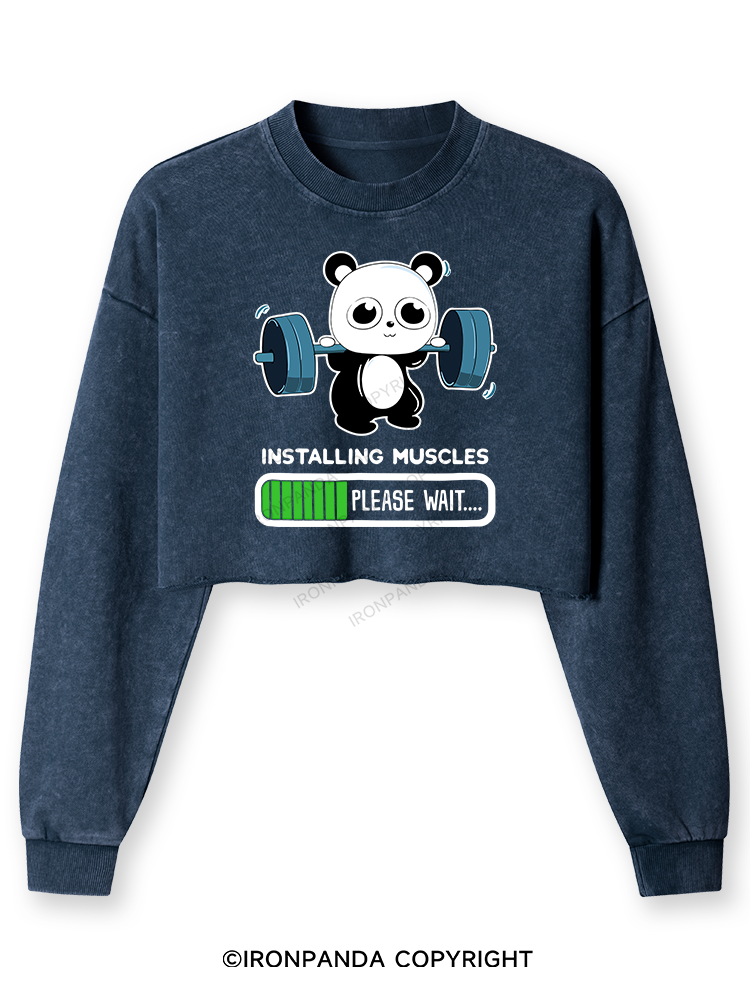 BENCH PANDA Washed Long-Sleeve Crop Top