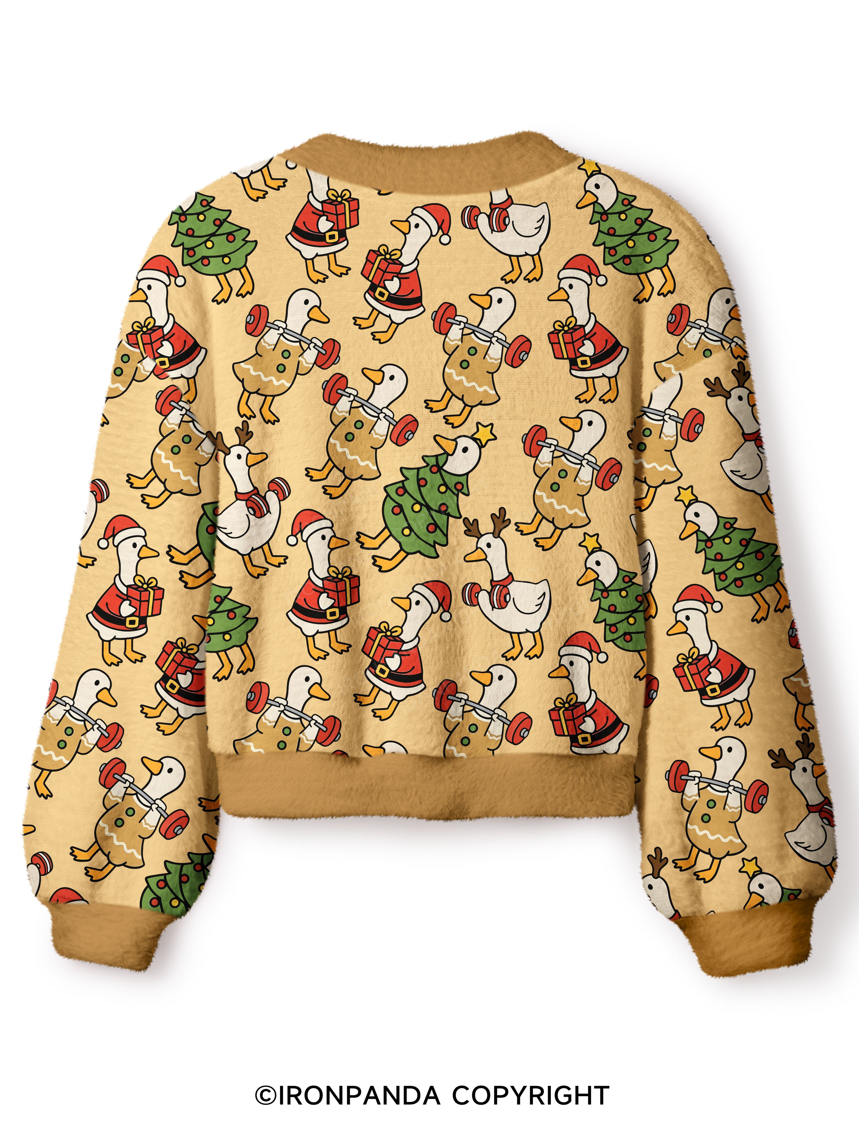 JUST A JOLLY GYM GOOSE Crop Ugly Cardigan Sweater
