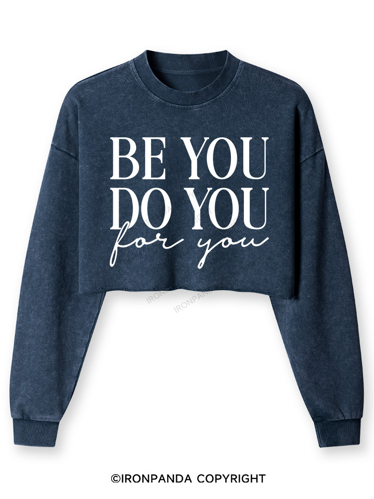 BE YOU DO YOU FOR YOU Washed Long-Sleeve Crop Top