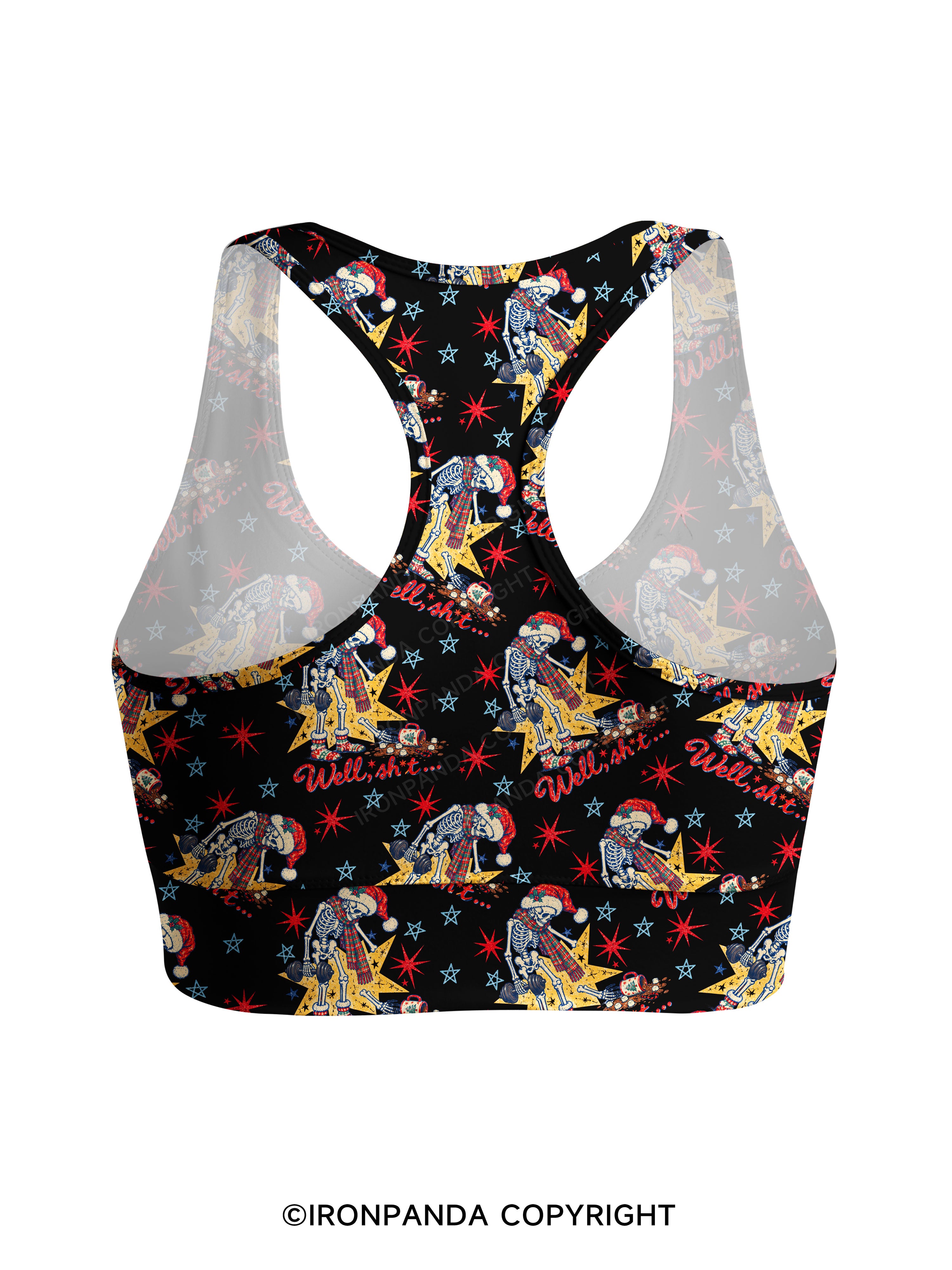 Well Shit Skeleton Racerback Sports Bra
