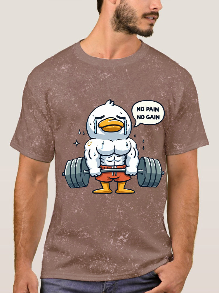 No Pain No Gain Duck Washed Gym Shirt