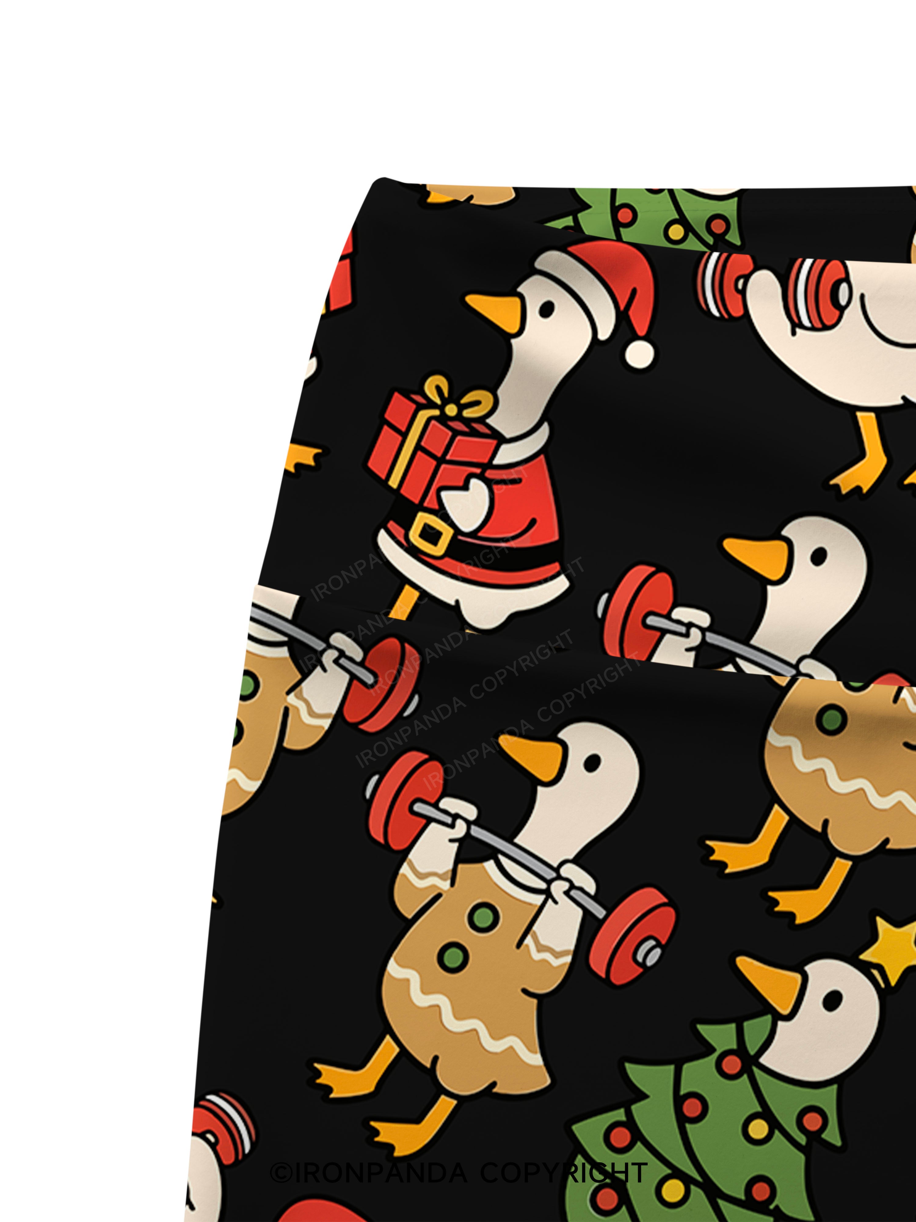 JUST A JOLLY GYM GOOSE Printed Yoga Cycling Shorts