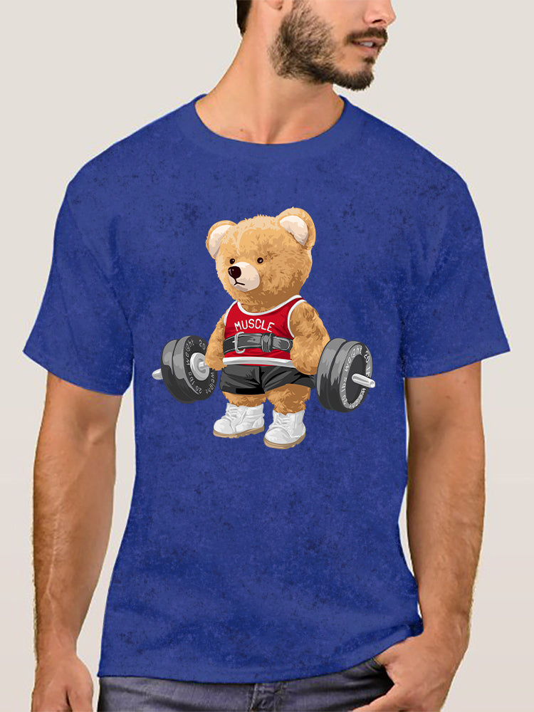 Exercise Bear Washed Gym Shirt