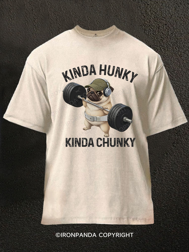 Kinda Hunky Kinda Chunky Washed Gym Shirt