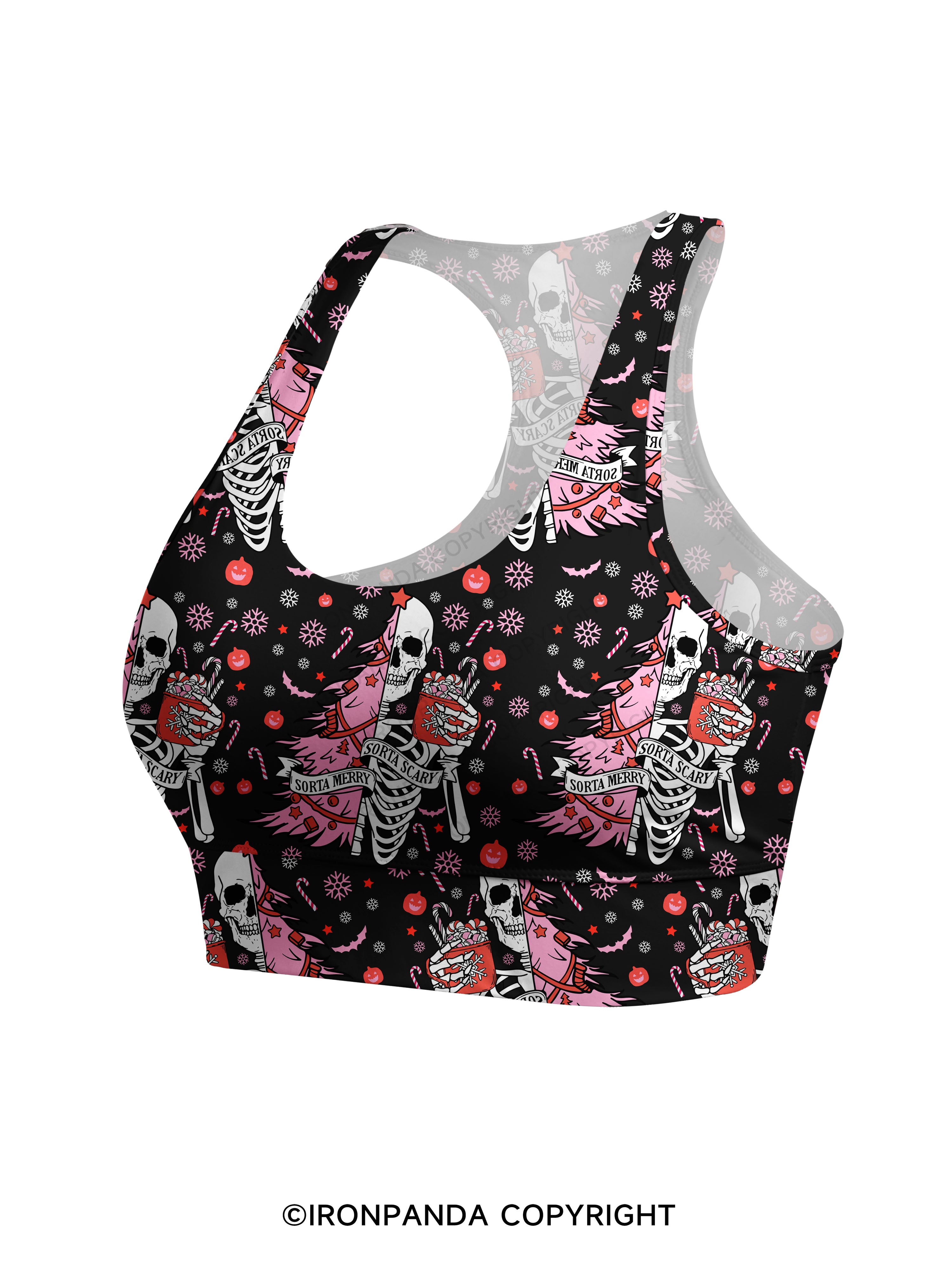 SORTA MERRY SORTA SCARY Racerback Sports Bra