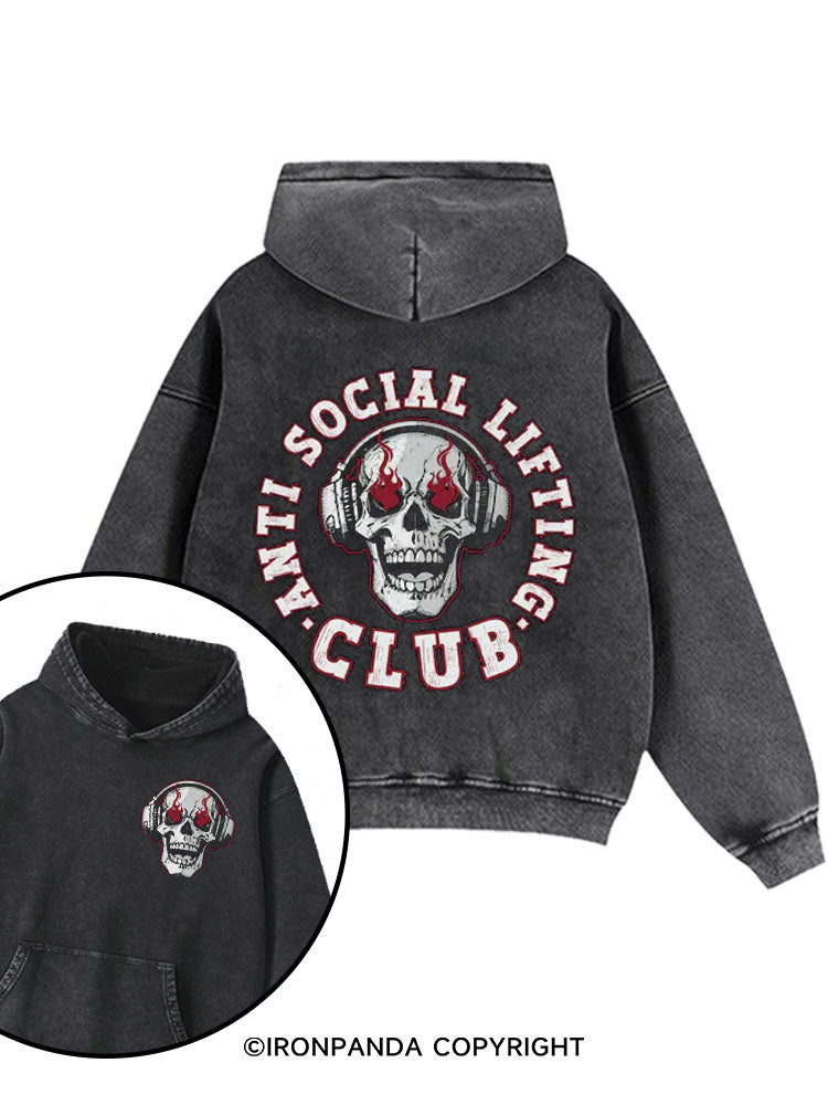 Anti Social Lifting Club Washed Gym Hoodie