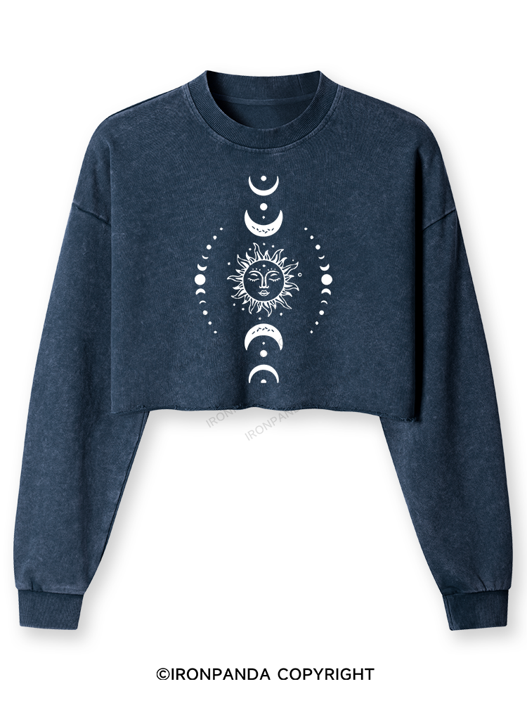 Yoga Moon Washed Long-Sleeve Crop Top