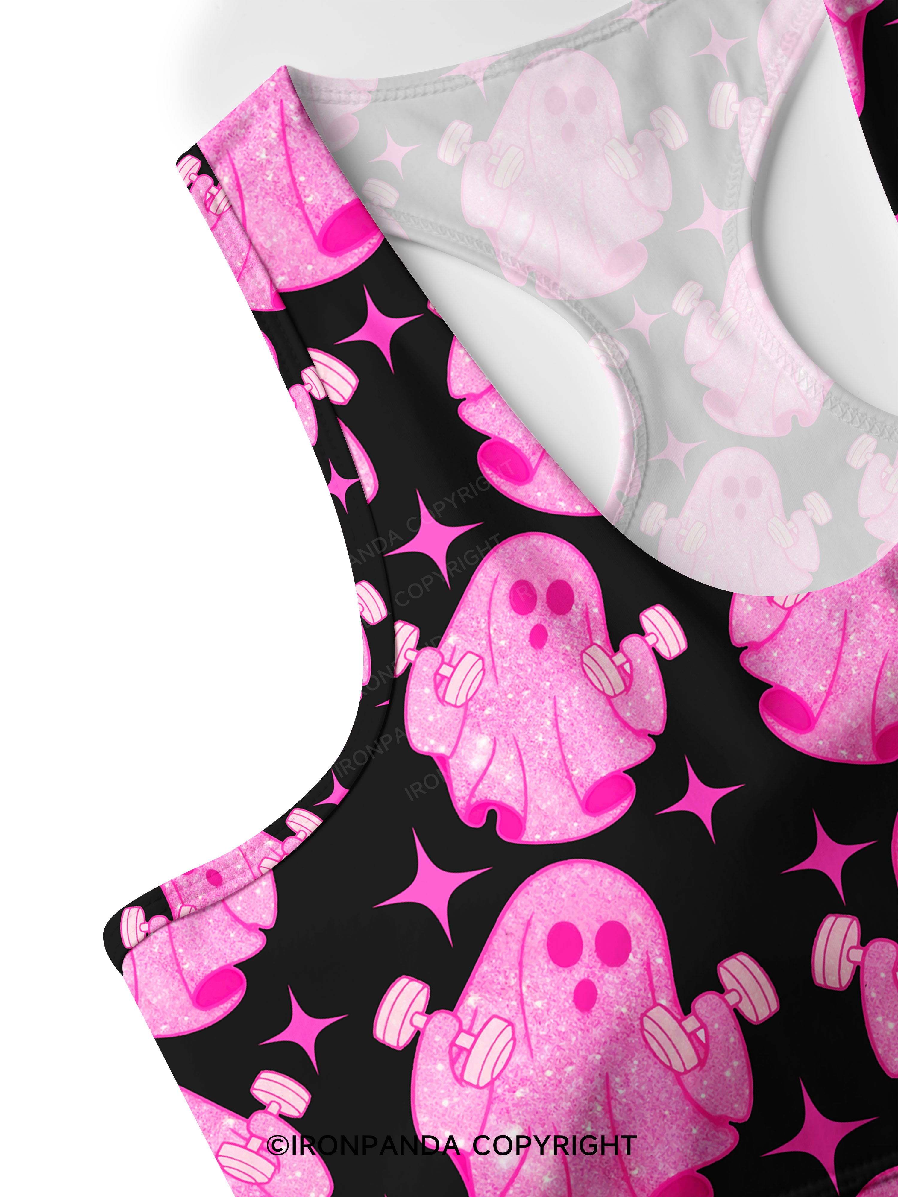 Pink Power Ghost Racerback Sports Bra