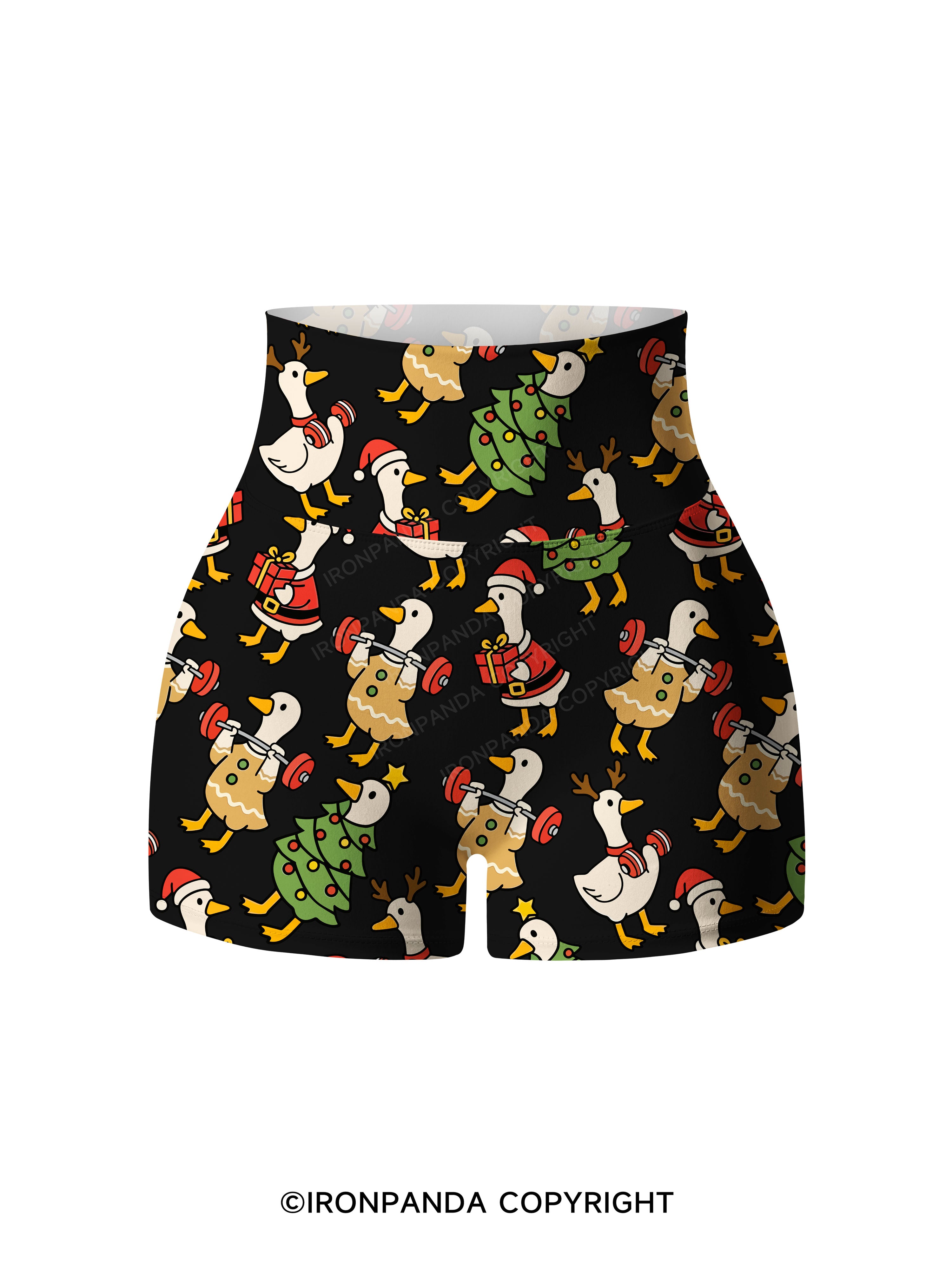 JUST A JOLLY GYM GOOSE Printed Yoga Shorts