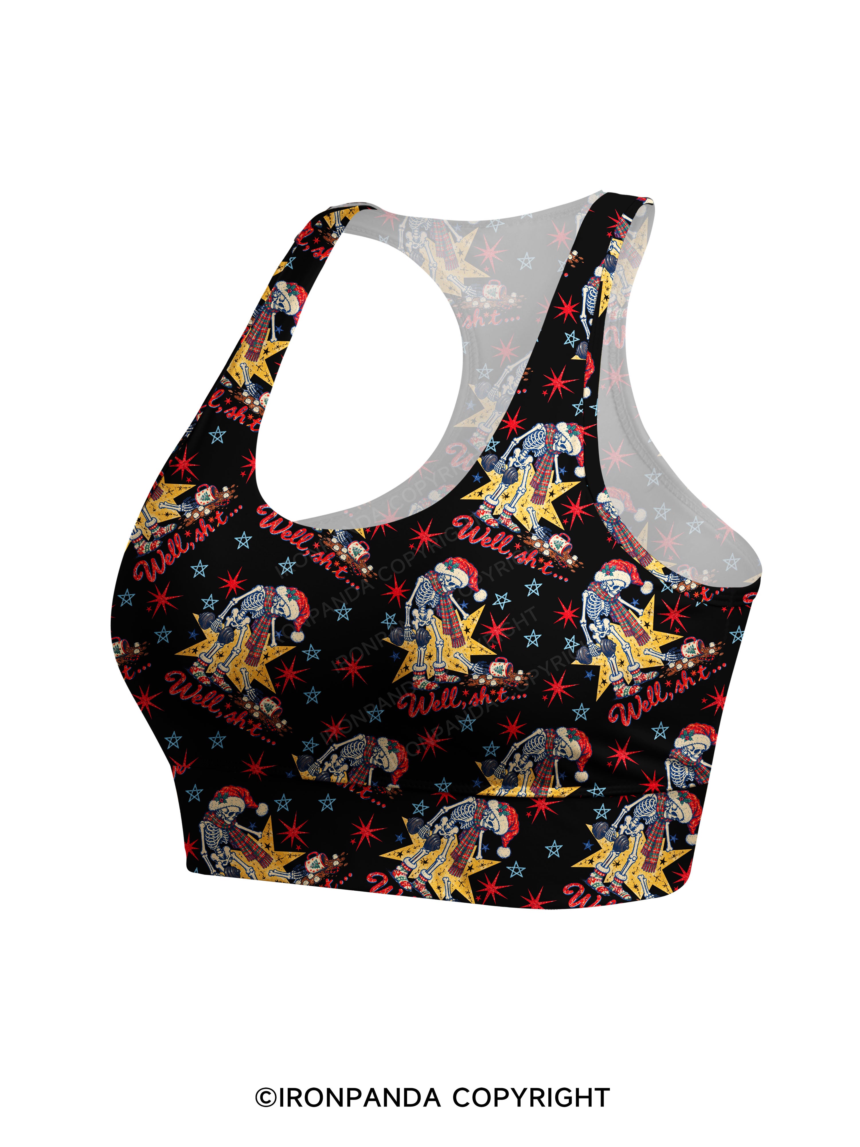 Well Shit Skeleton Racerback Sports Bra