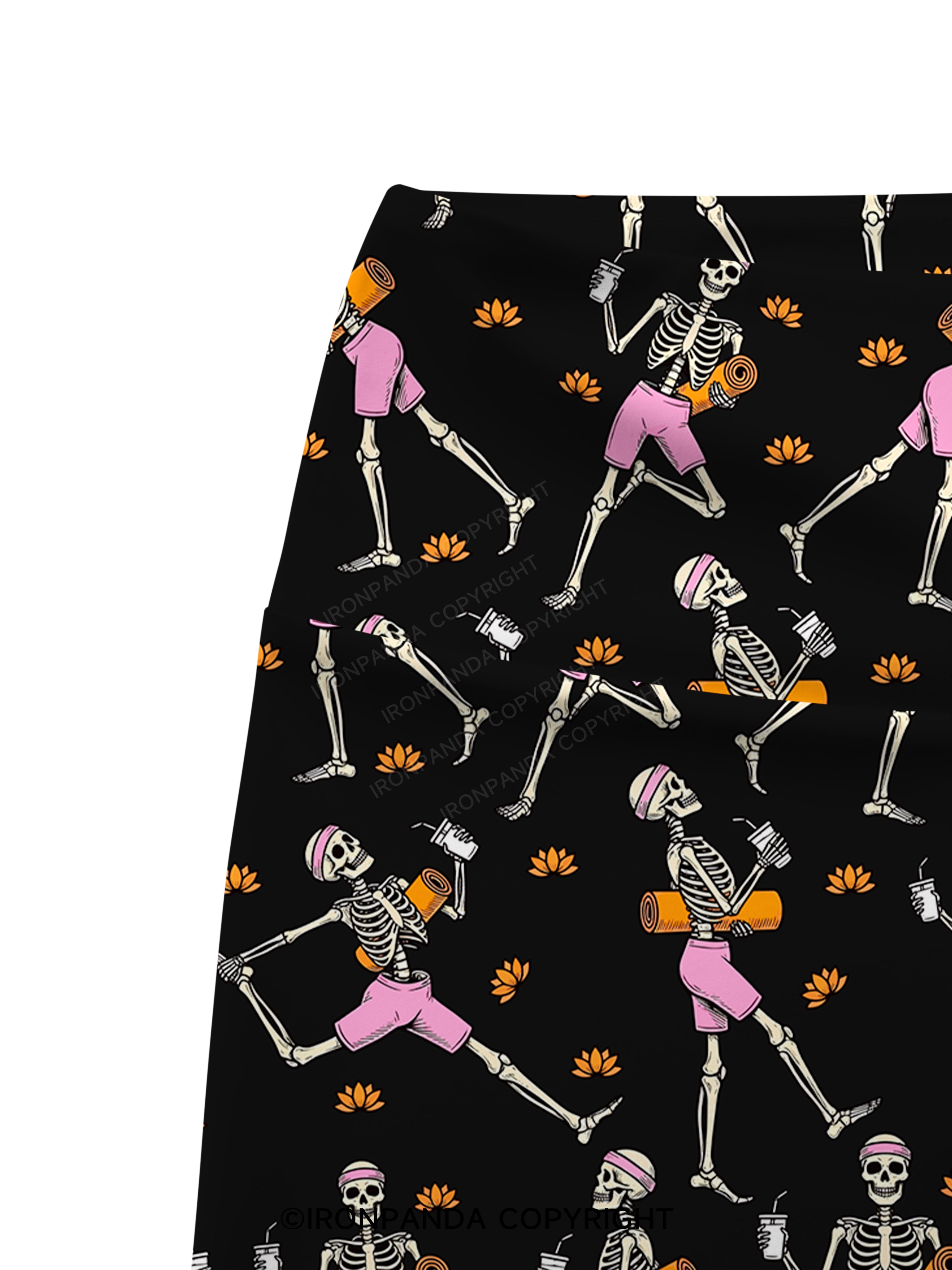 SKELETON YOGA FITNESS Printed Yoga Cycling Shorts