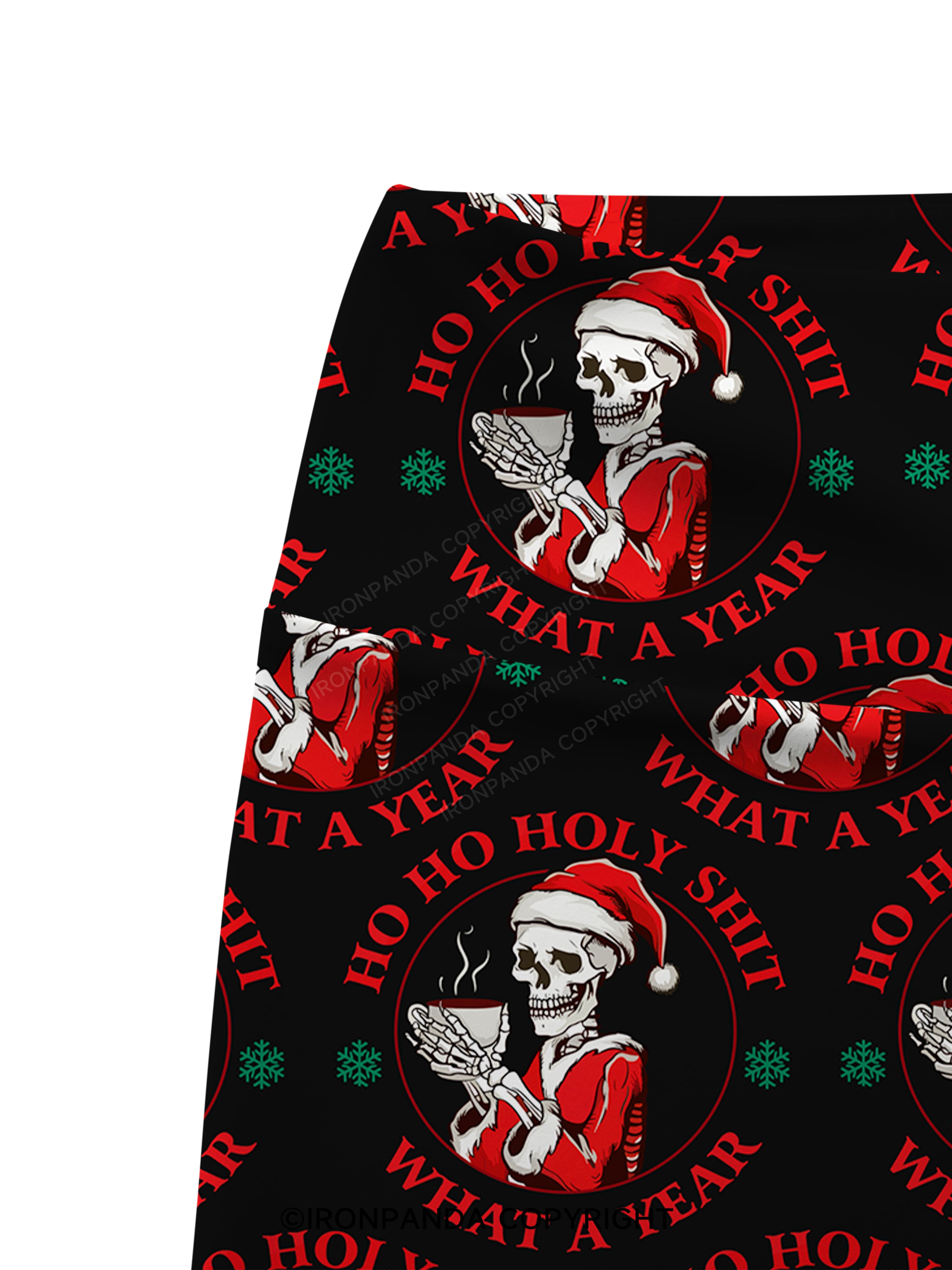 HOHOHO HOLLY SHIT WHAT A YEAR Printed Yoga Cycling Shorts
