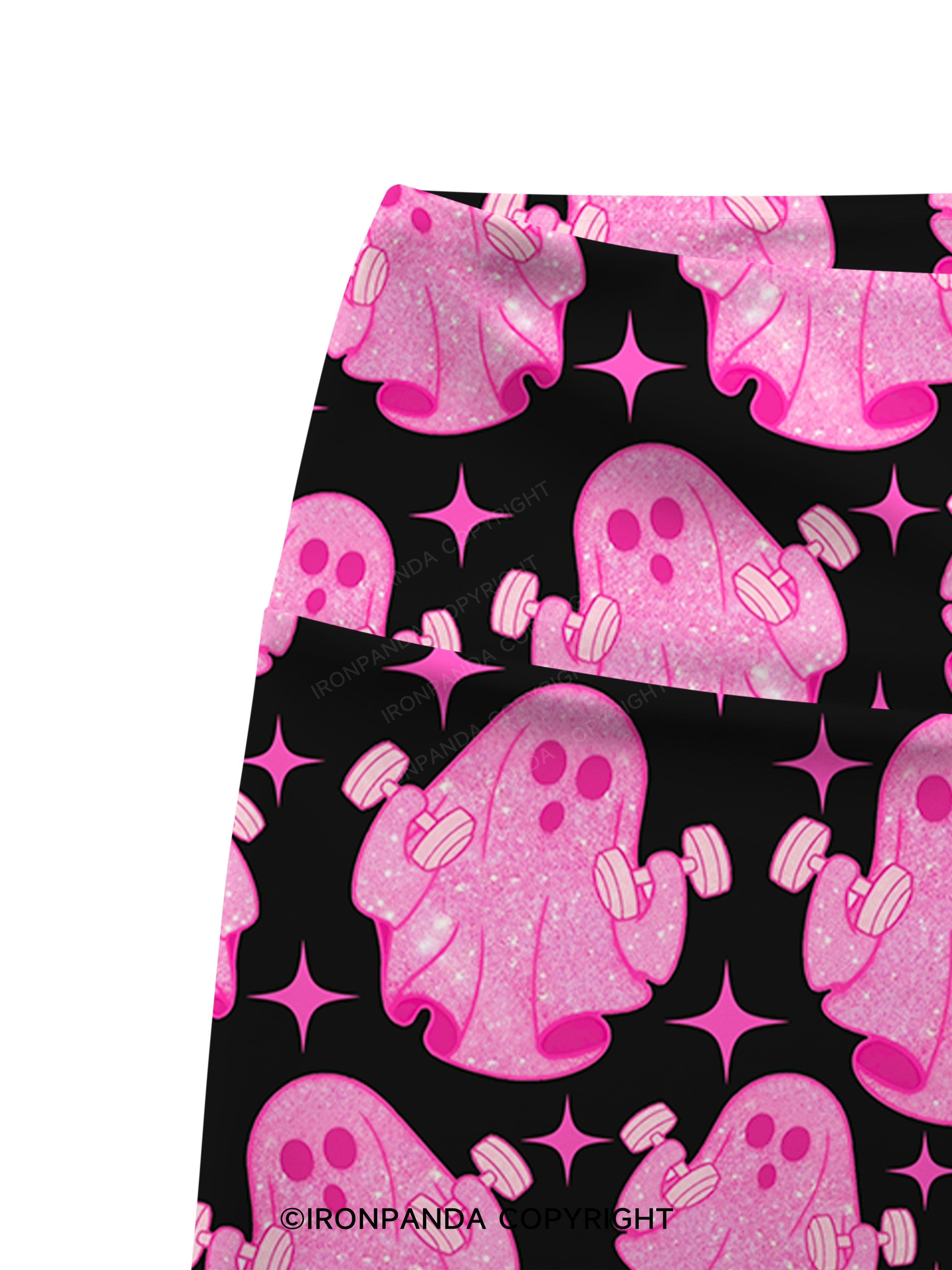 Pink Power Ghost Printed Yoga Cycling Shorts