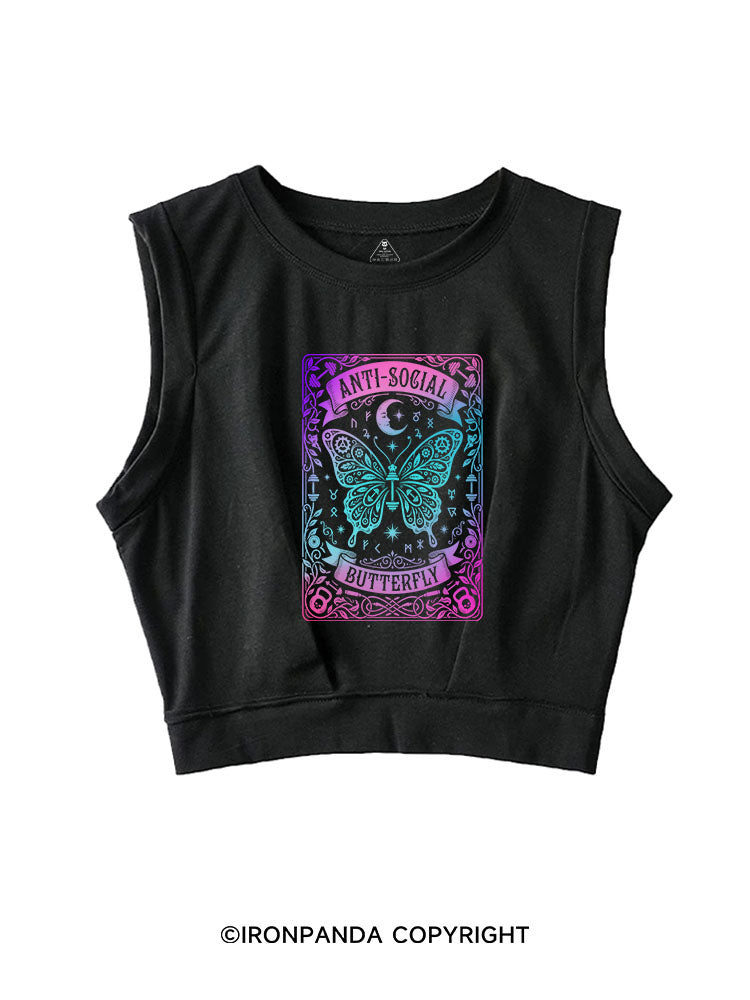 Anti-social Butterfly SLEEVELESS CROP TOPS