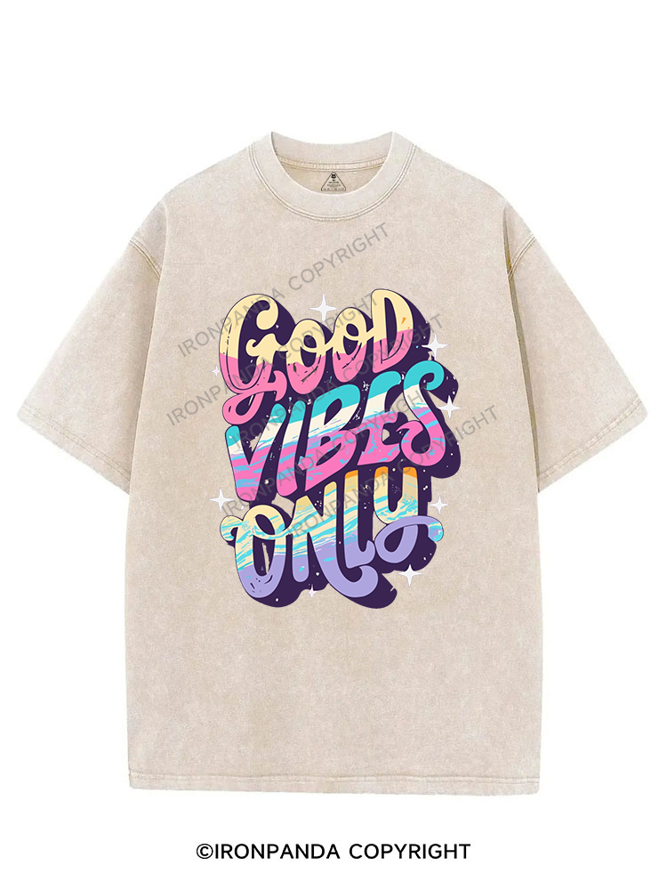 GOOD VIBES ONLY VINTAGE GYM SHIRT