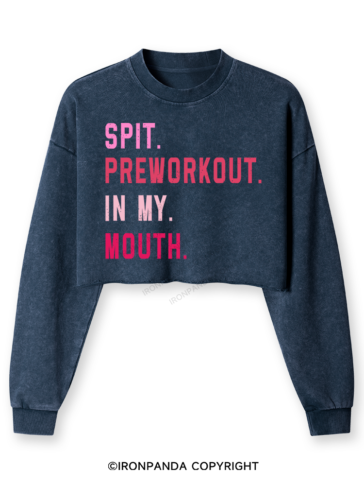 Spit Preworkout In My Mouth Washed Long-Sleeve Crop Top