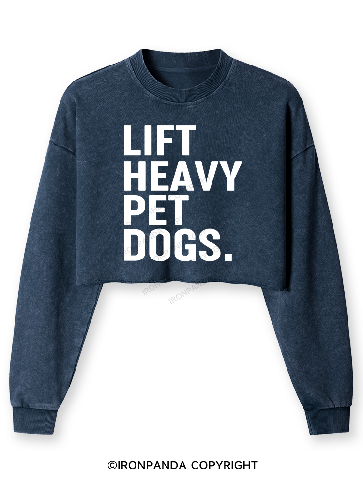 LIFT HEAVY PET dogs Washed Long-Sleeve Crop Top
