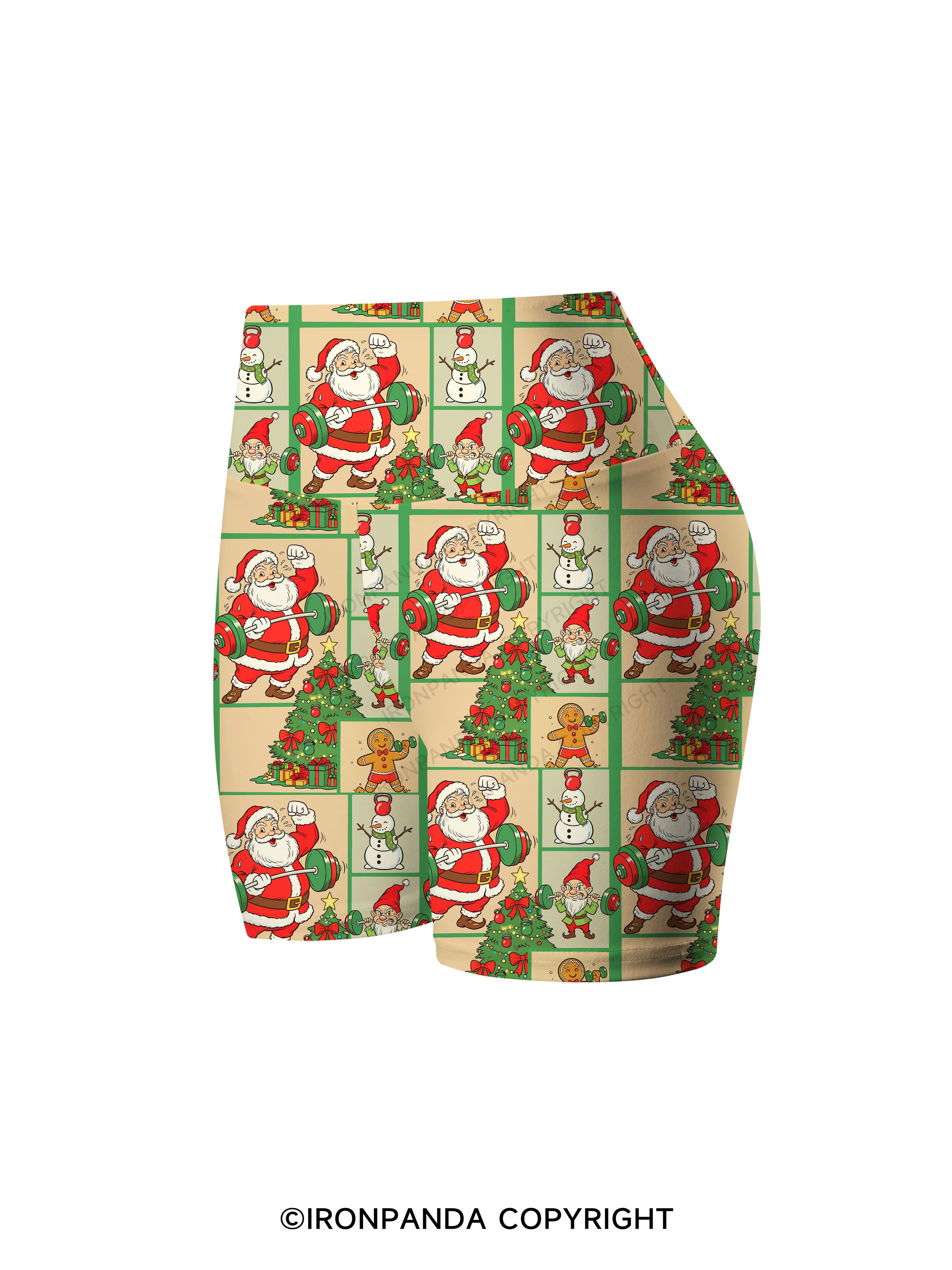 Holiday Fitness Club Printed Yoga Cycling Shorts