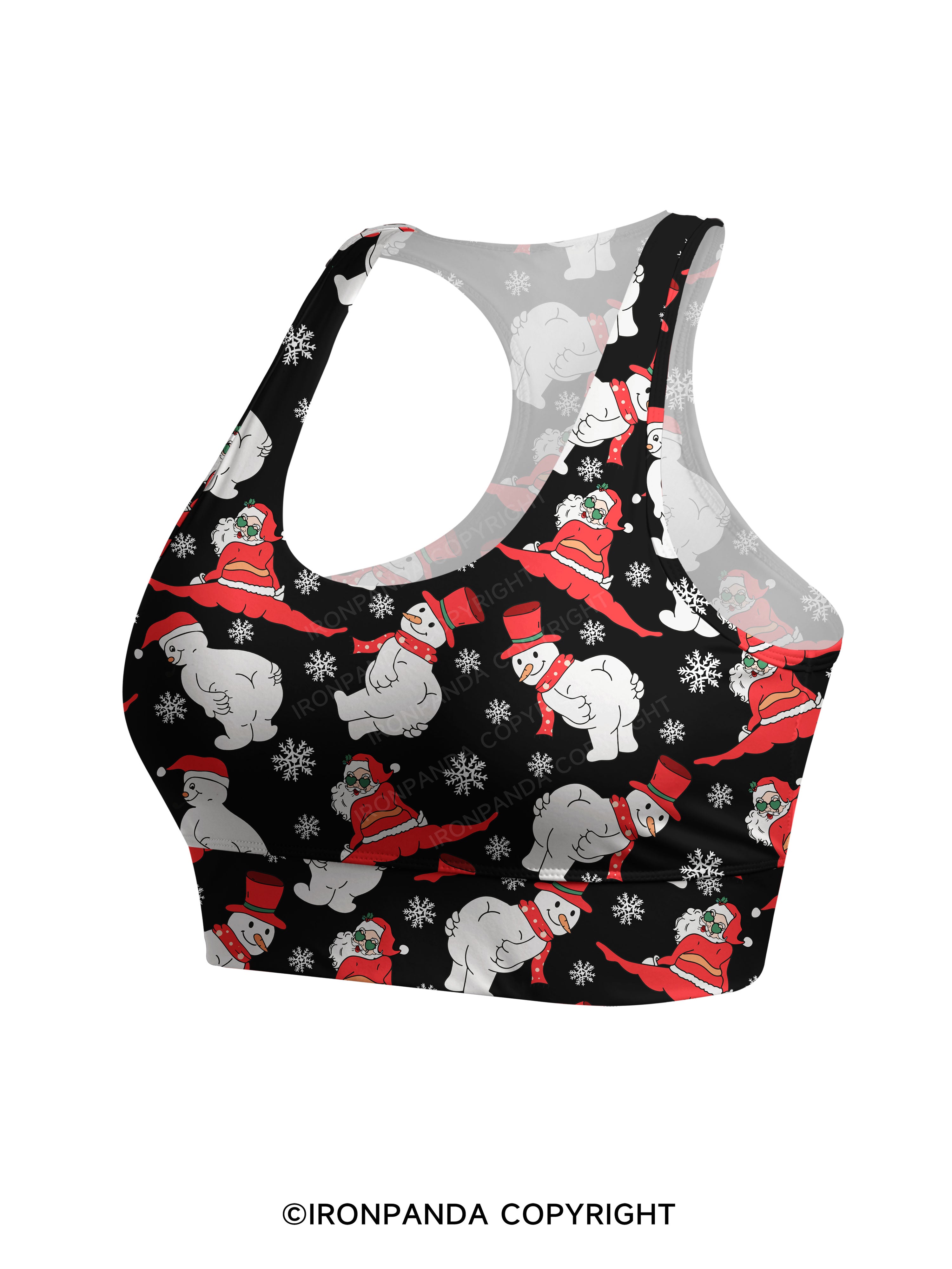 MERRY FITMAS AND A HAPPY NEW REAR Racerback Sports Bra