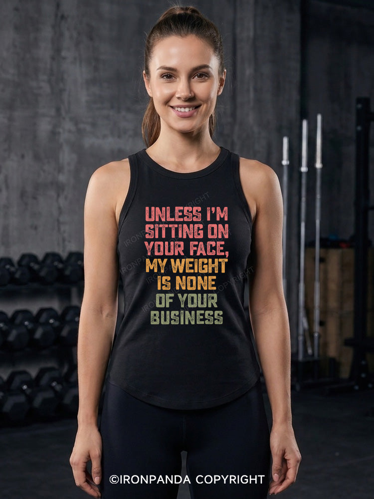 UNLESS I'M SITTING ON YOUR FACE Fitted Tank Top
