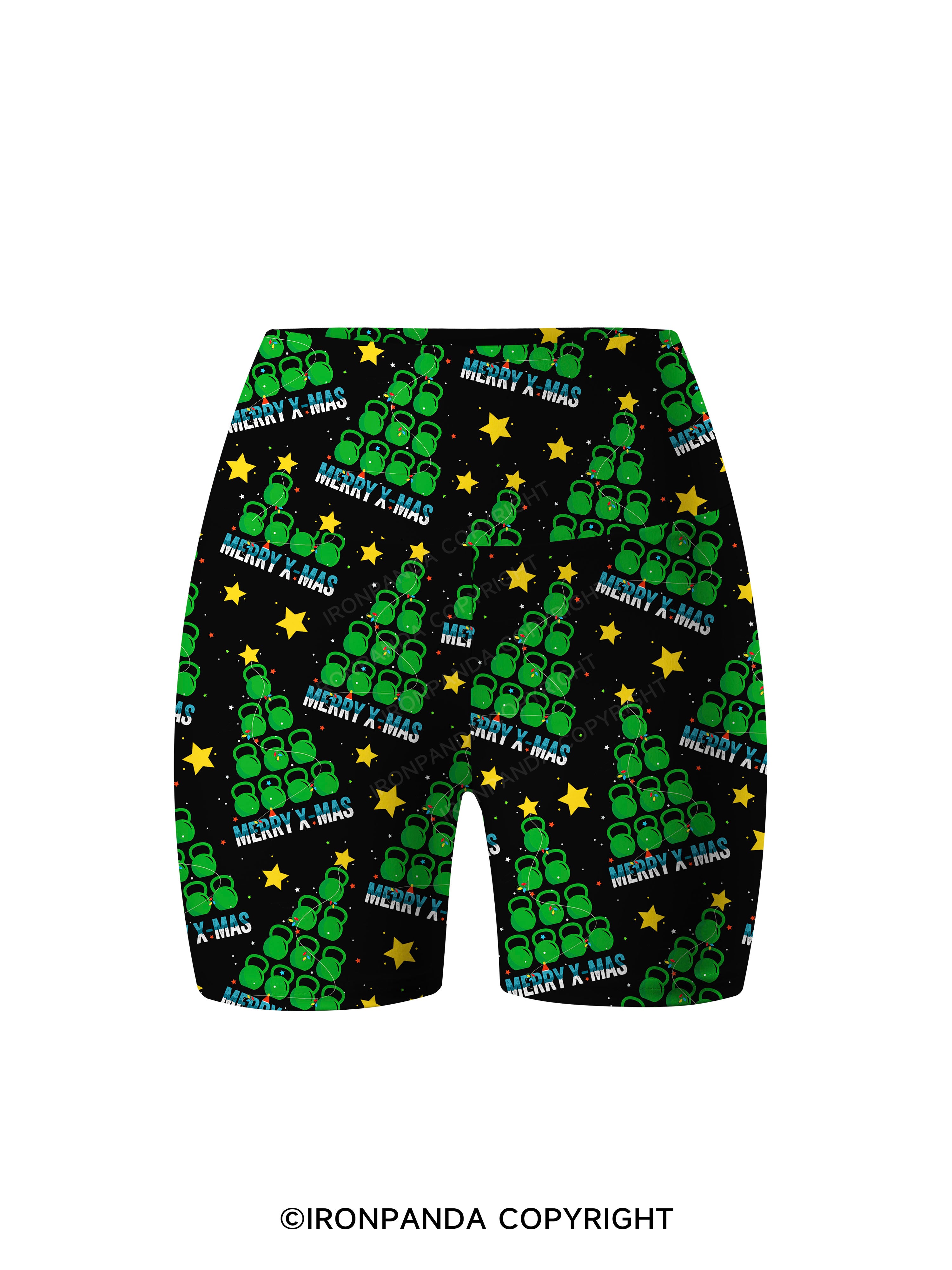 Merry X-mas Printed Yoga Cycling Shorts