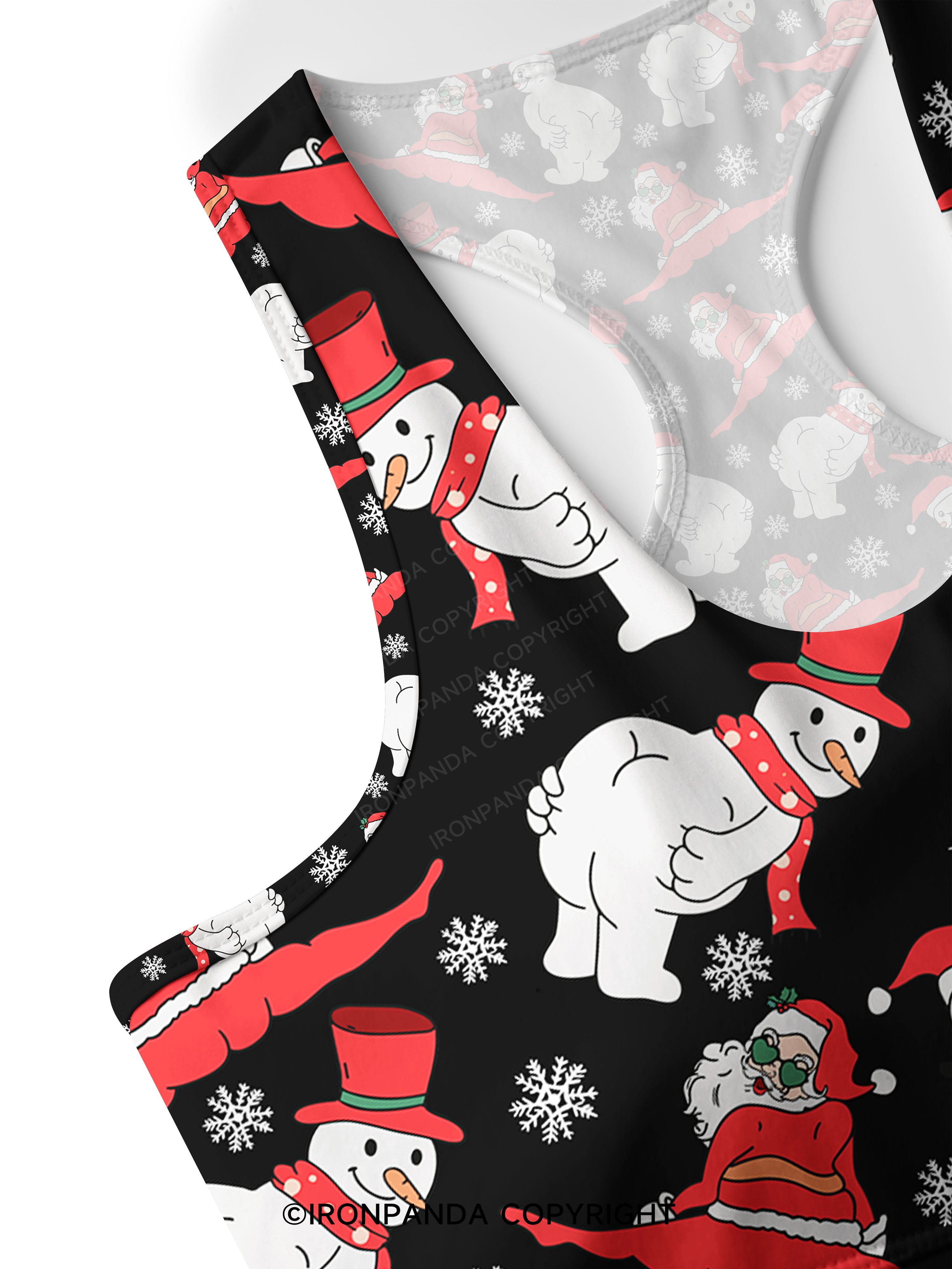 MERRY FITMAS AND A HAPPY NEW REAR Racerback Sports Bra