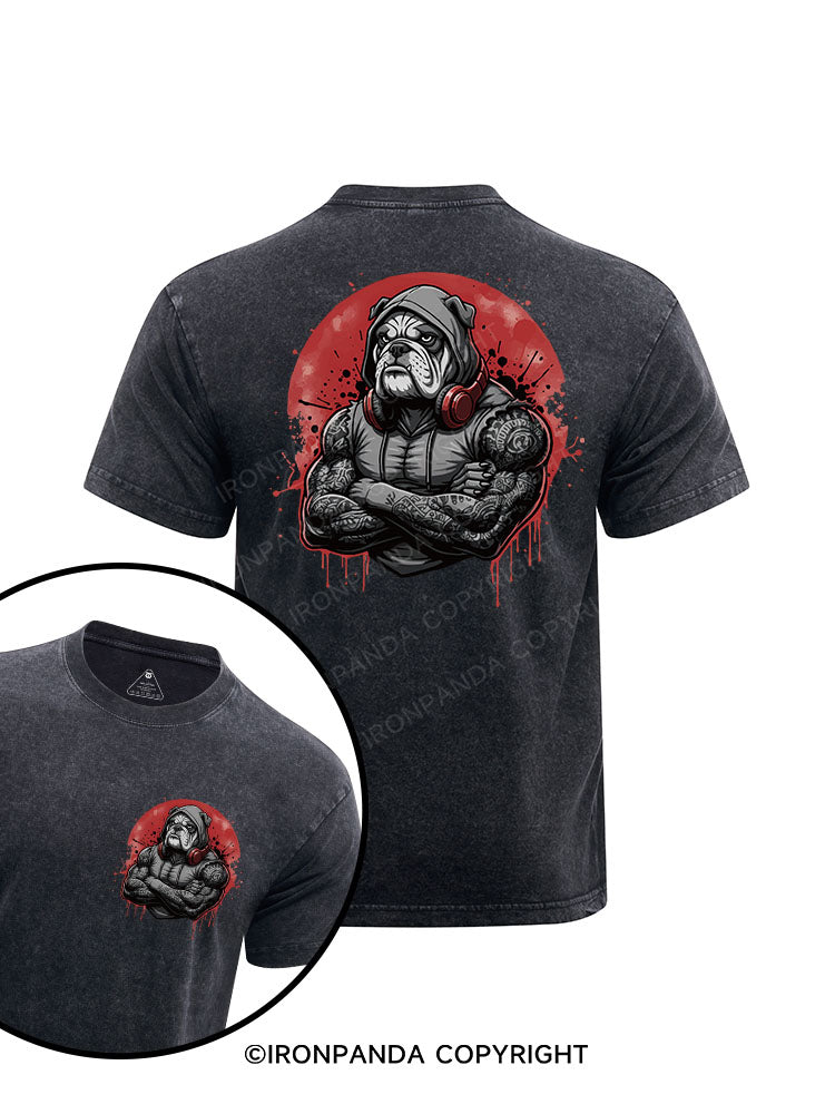 Beast Mode Dog printed Washed Gym Shirt
