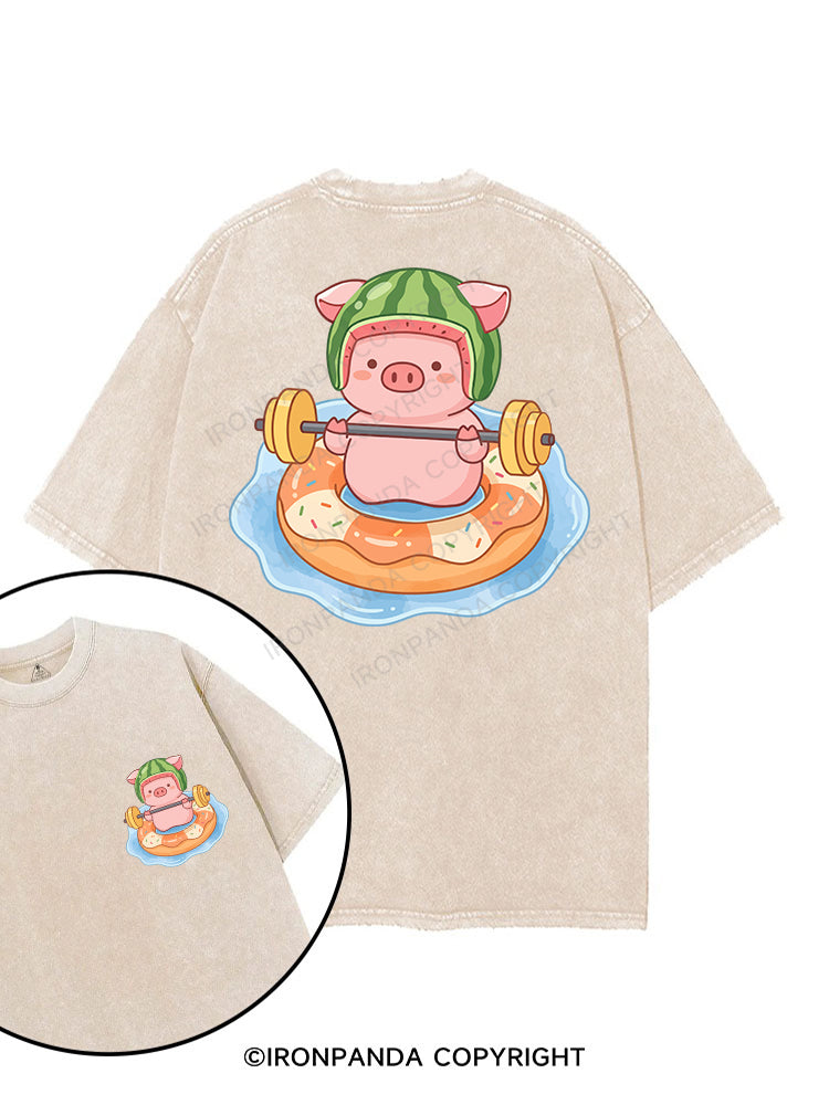 Watermelon Piggy printed Gym Shirt