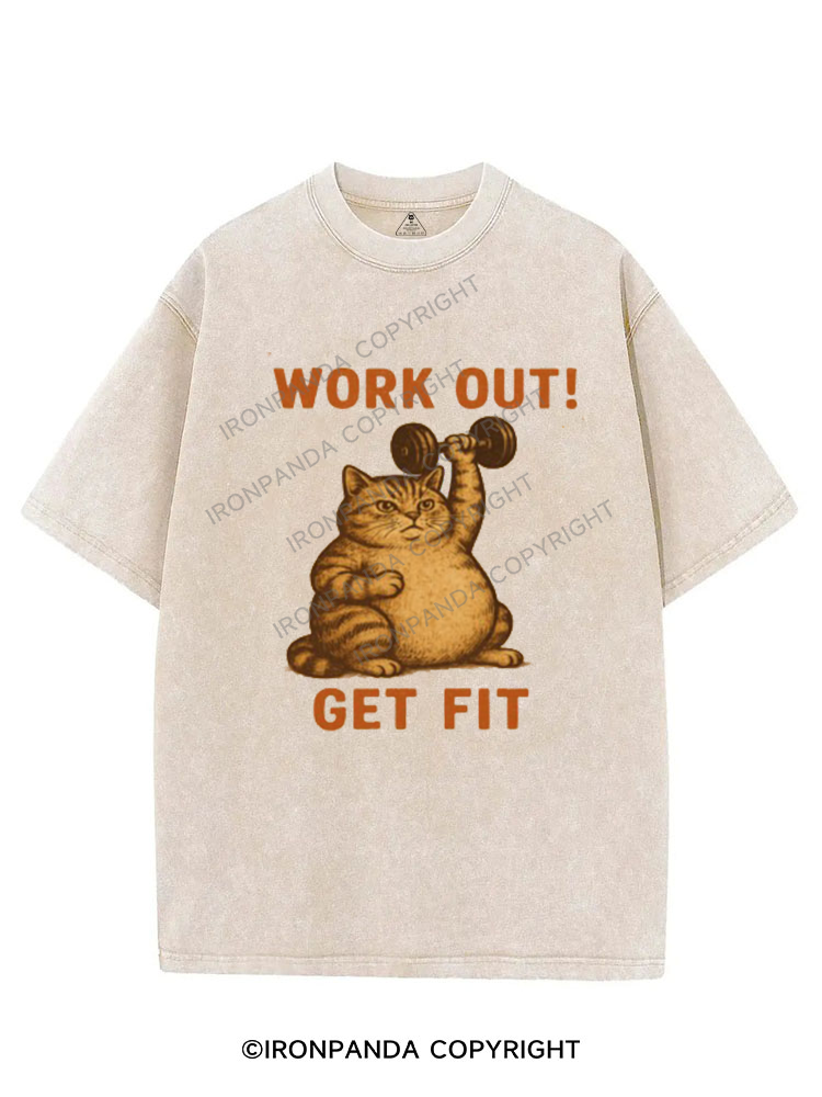 WORK OUT GET FIT VINTAGE GYM SHIRT