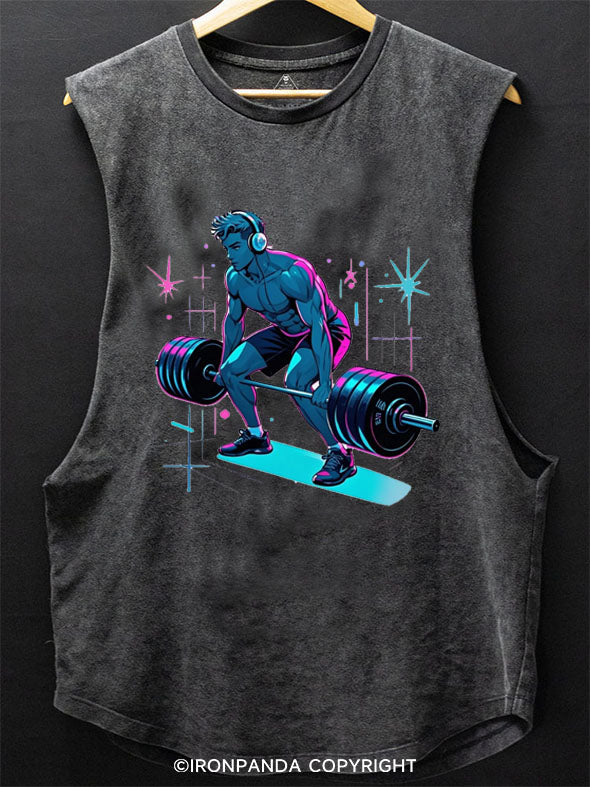 Weightlifting & Music Scoop Bottom Cotton Tank