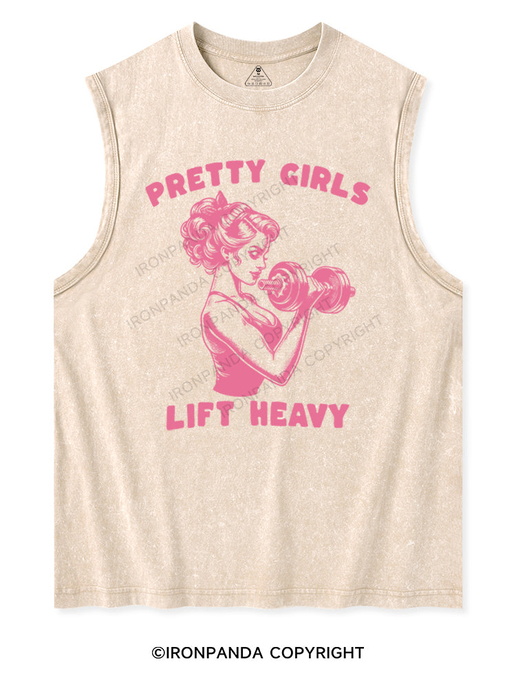 PRETTY GIRLS LIFT HEAVY Washed Tank