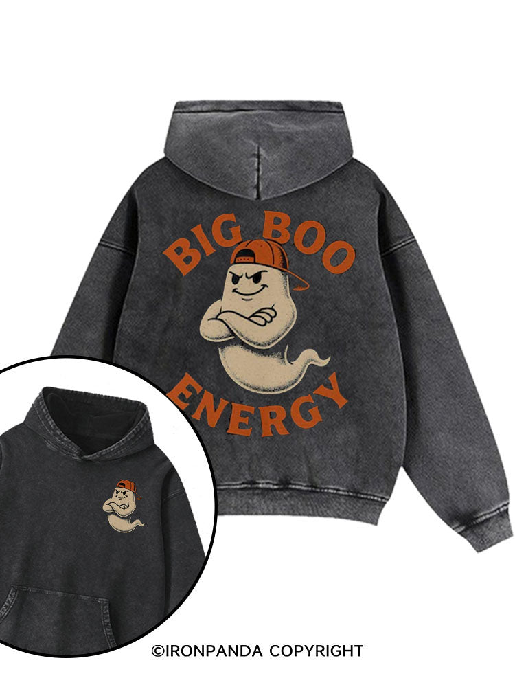 Big Boo Energy Printed Washed Gym Hoodie