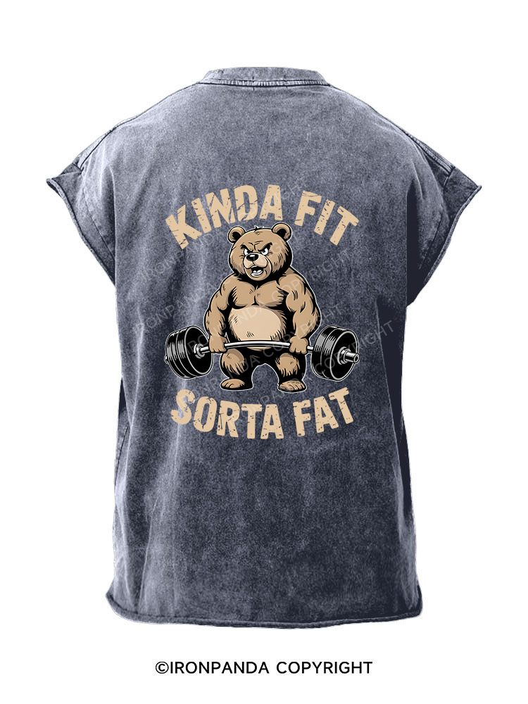 KINDA FIT SORTA FAT Back Printed Cut Off Tank