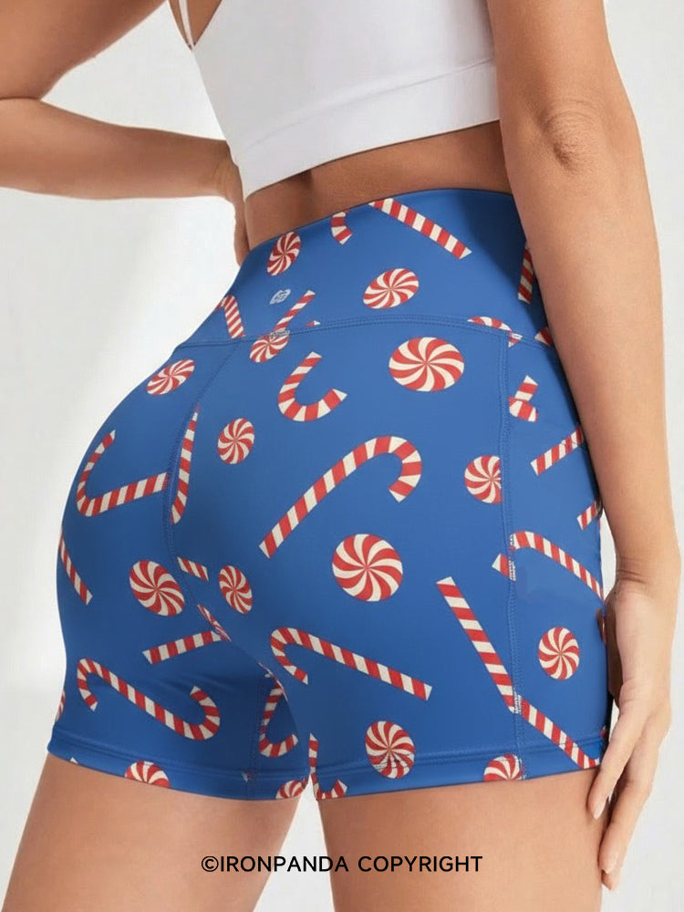 Printed High Waist 3 Inch Yoga Shorts