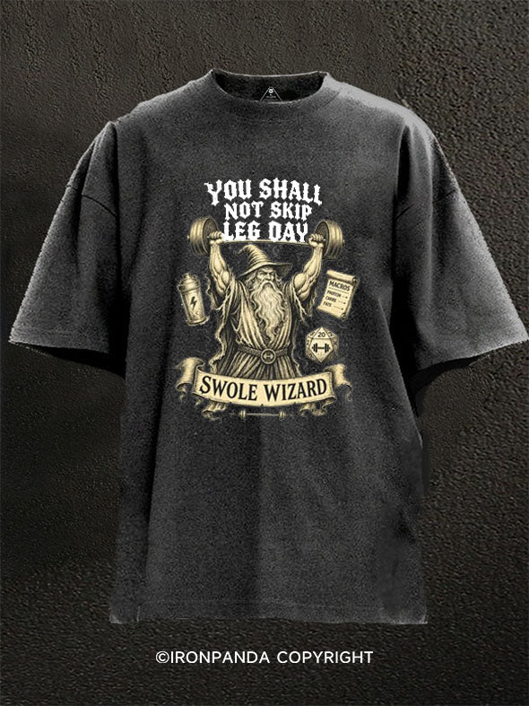 You Shall Not Skip Leg Day Washed Gym Shirt