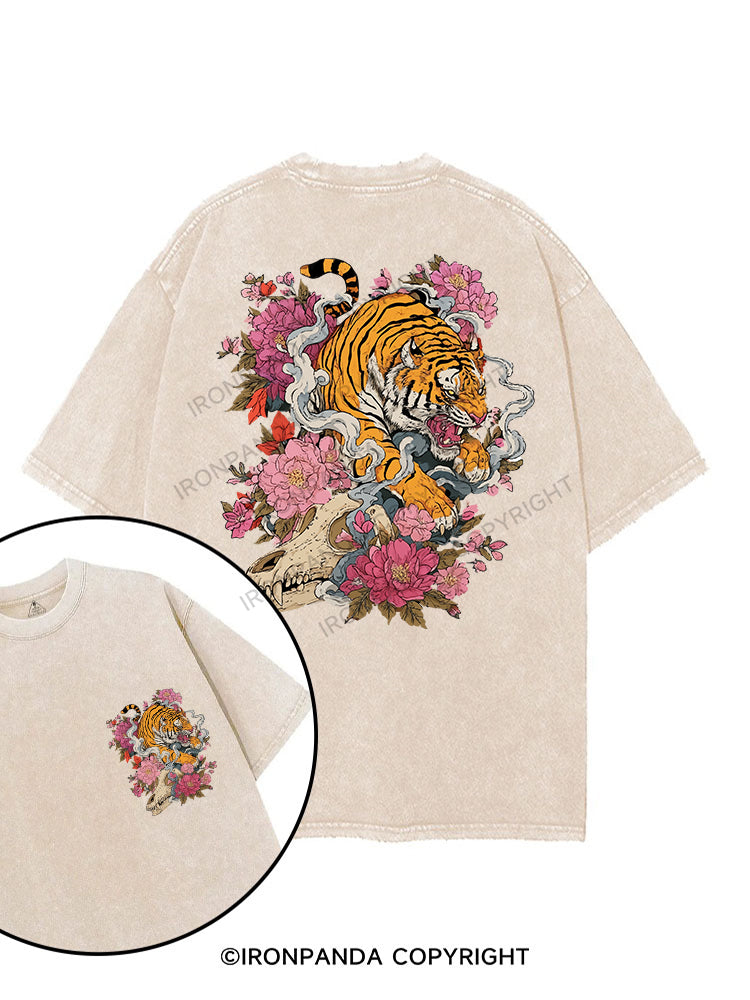 Blooming Tiger's Might printed Gym Shirt