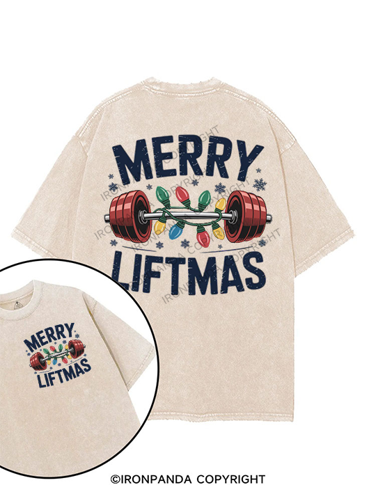 merry liftmas printed Gym Shirt