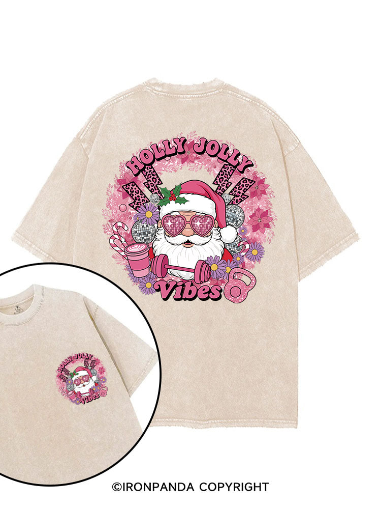HOLLY JOLLY Vibes printed Gym Shirt