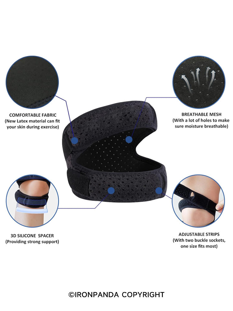 IronPanda Patellar Tendon Support Strap 2 Pack