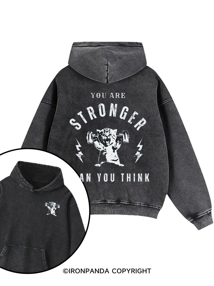 One More Set Printed Washed Gym Hoodie