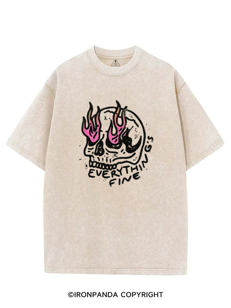 Everything is Fine Funny Skeleton VINTAGE GYM SHIRT