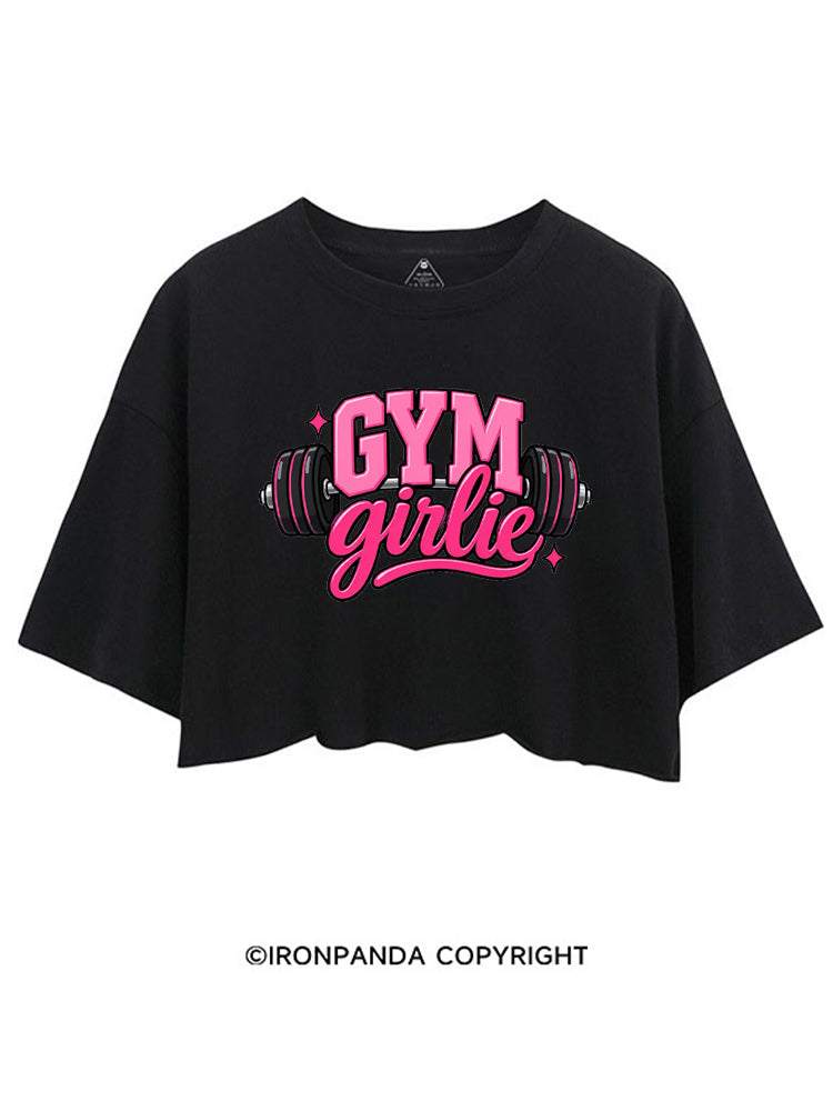 GYM GIRLIE PINK FITNESS CROP TOPS